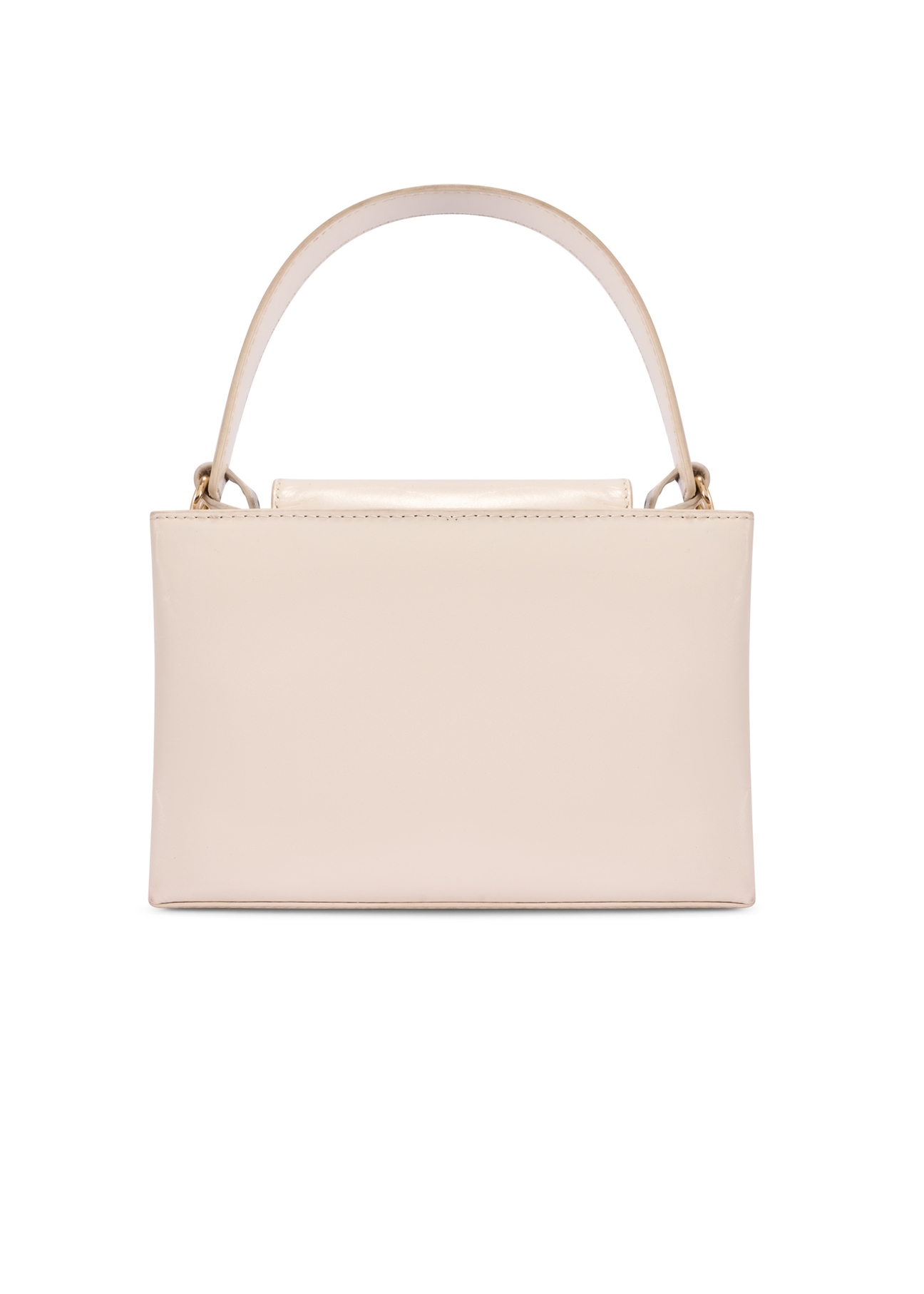 Cream leather trunk bag TORES-1270-0B(W26) - back view of the product, on a white background.