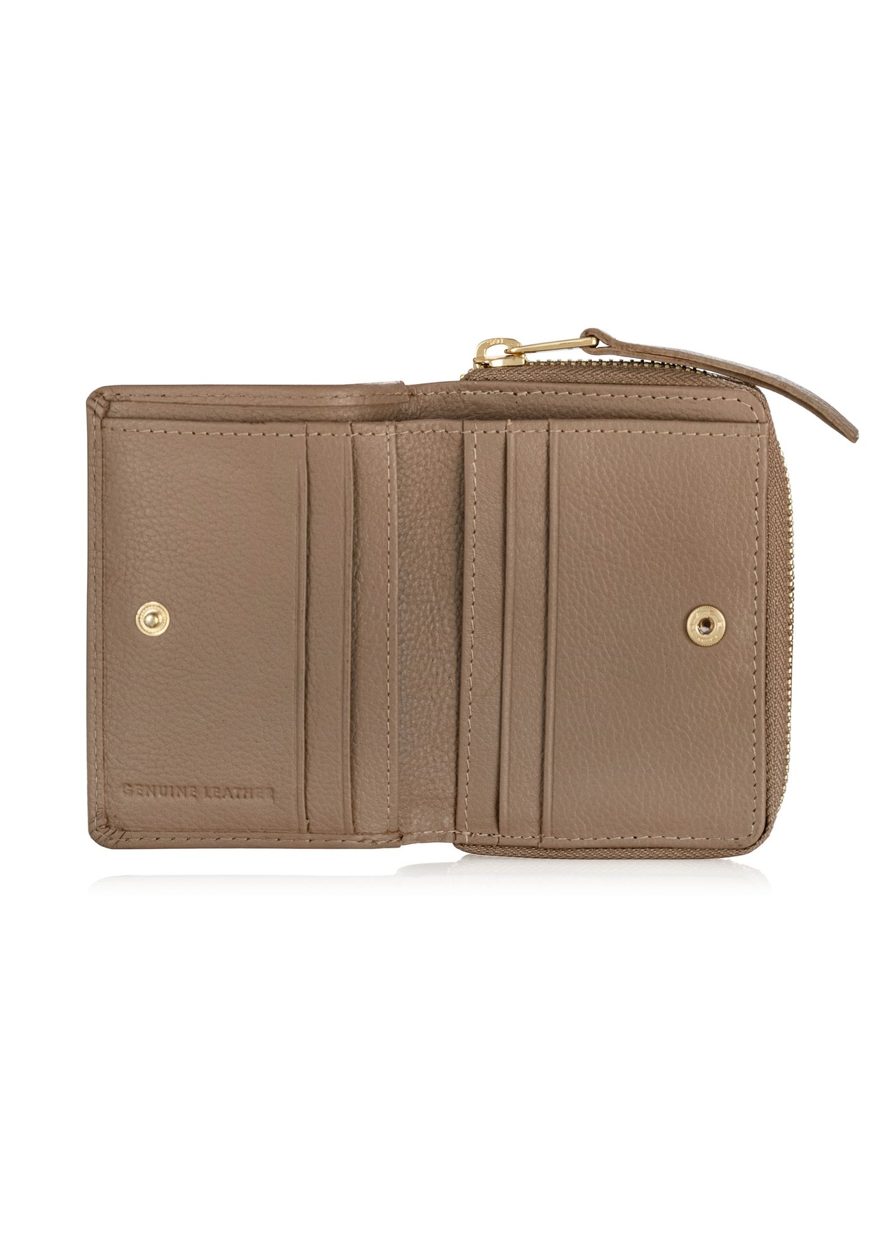 Women's small beige leather wallet PORES-0810-82(W24)-06