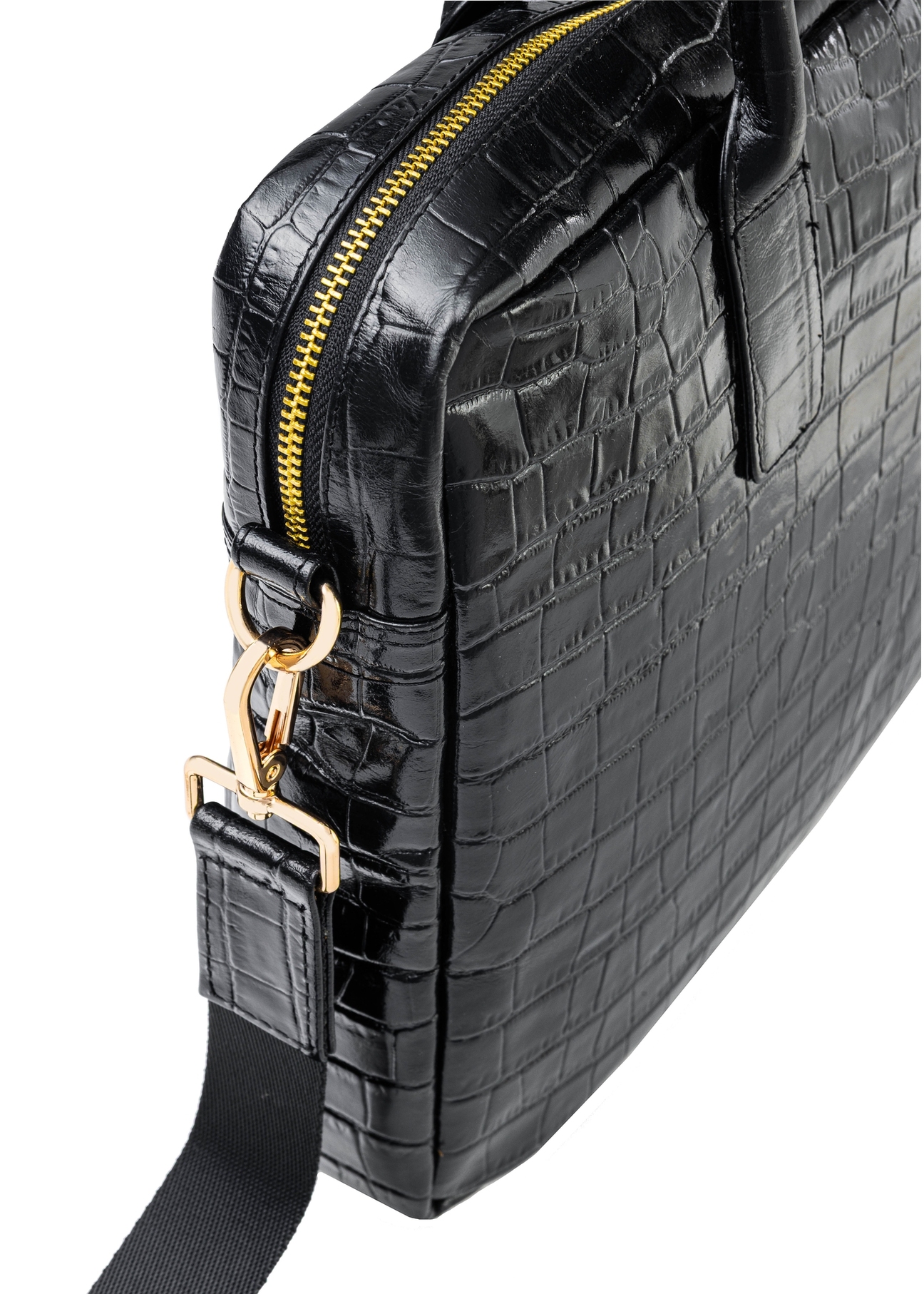 Leather elegant women's croco bag TORES-1128E-99(Z25), close-up of the product detail on a white background.