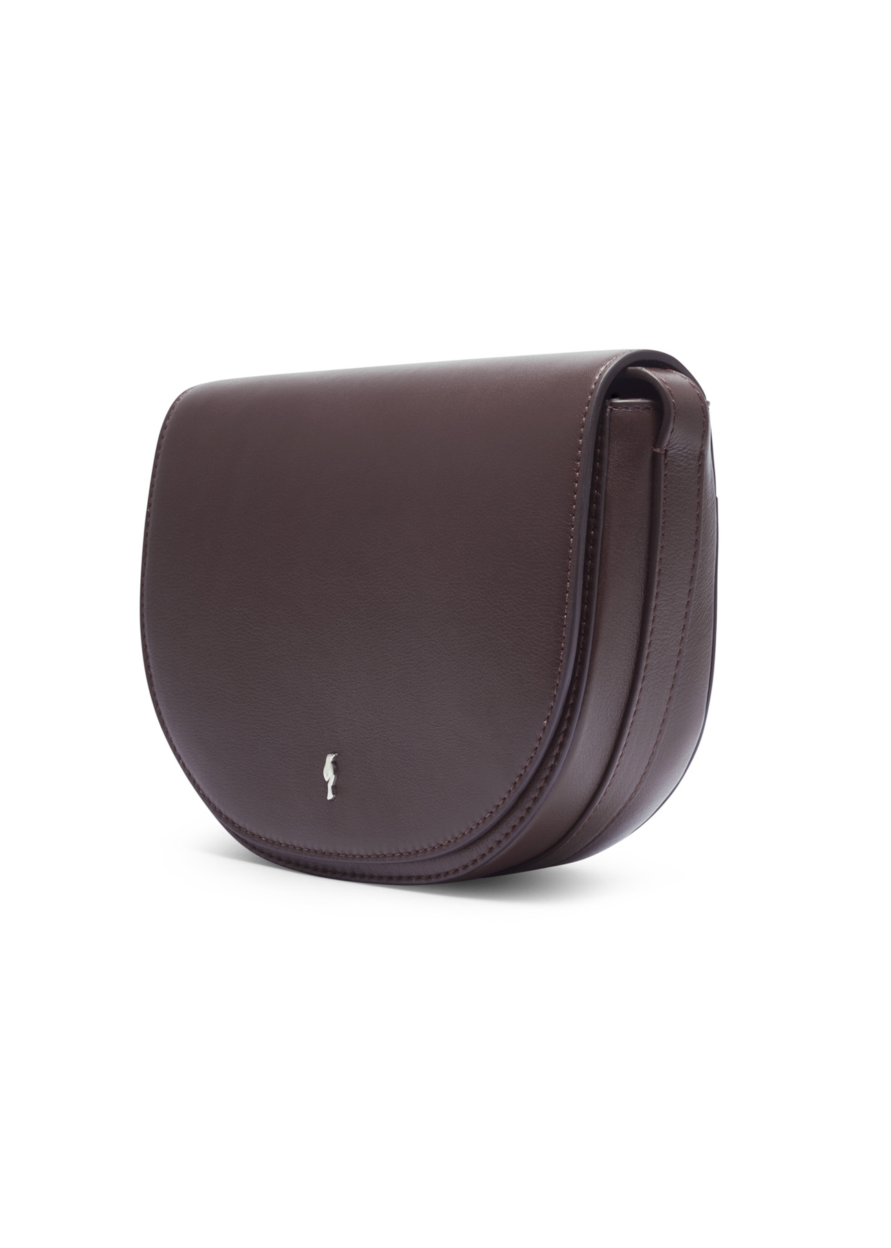 Brown leather women's messenger bag TORES-1352-1H(Z26), diagonal product view on white background.