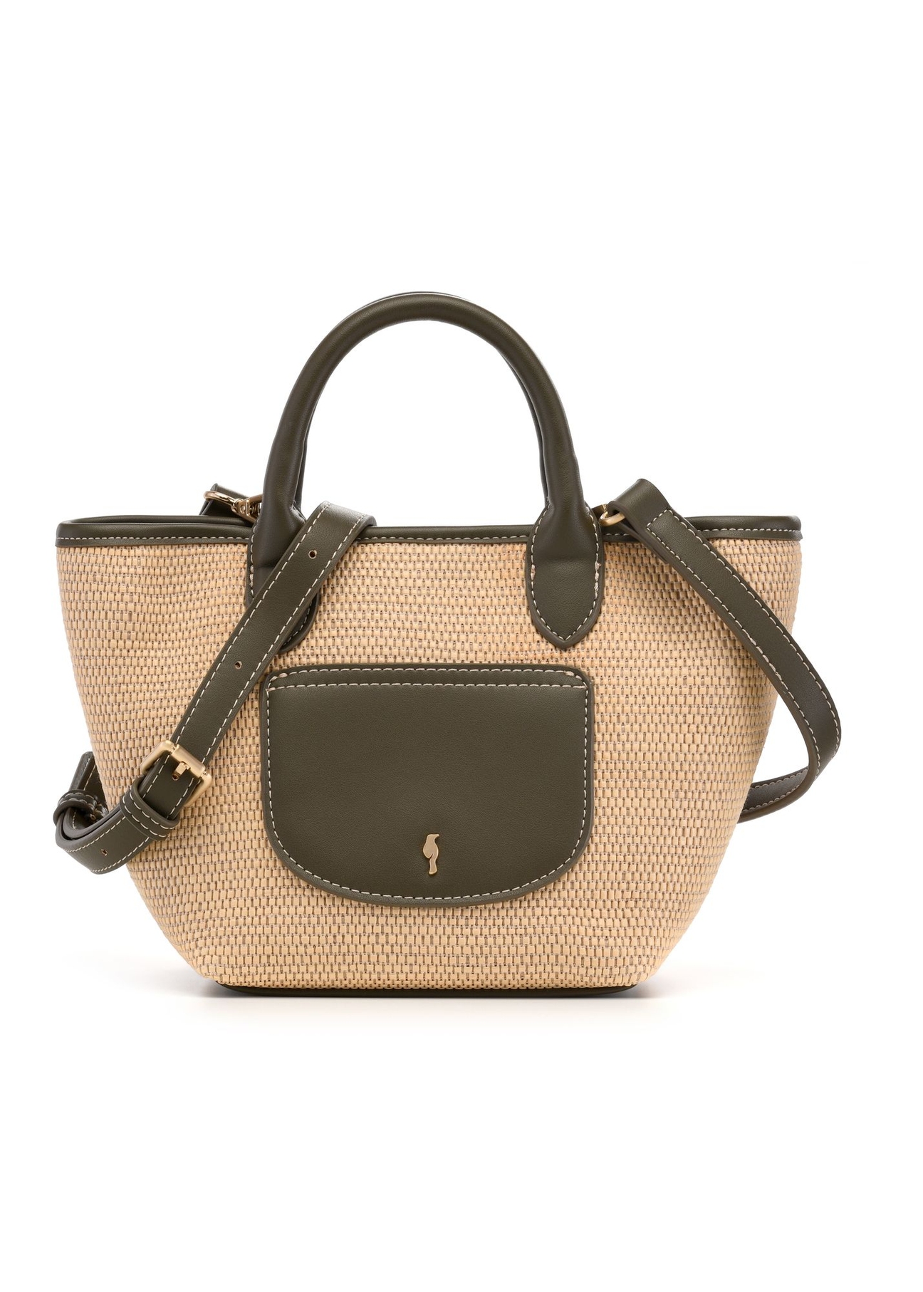 Braided small women's handbag TOREC-1230-1E(W26) - front product view, on white background.