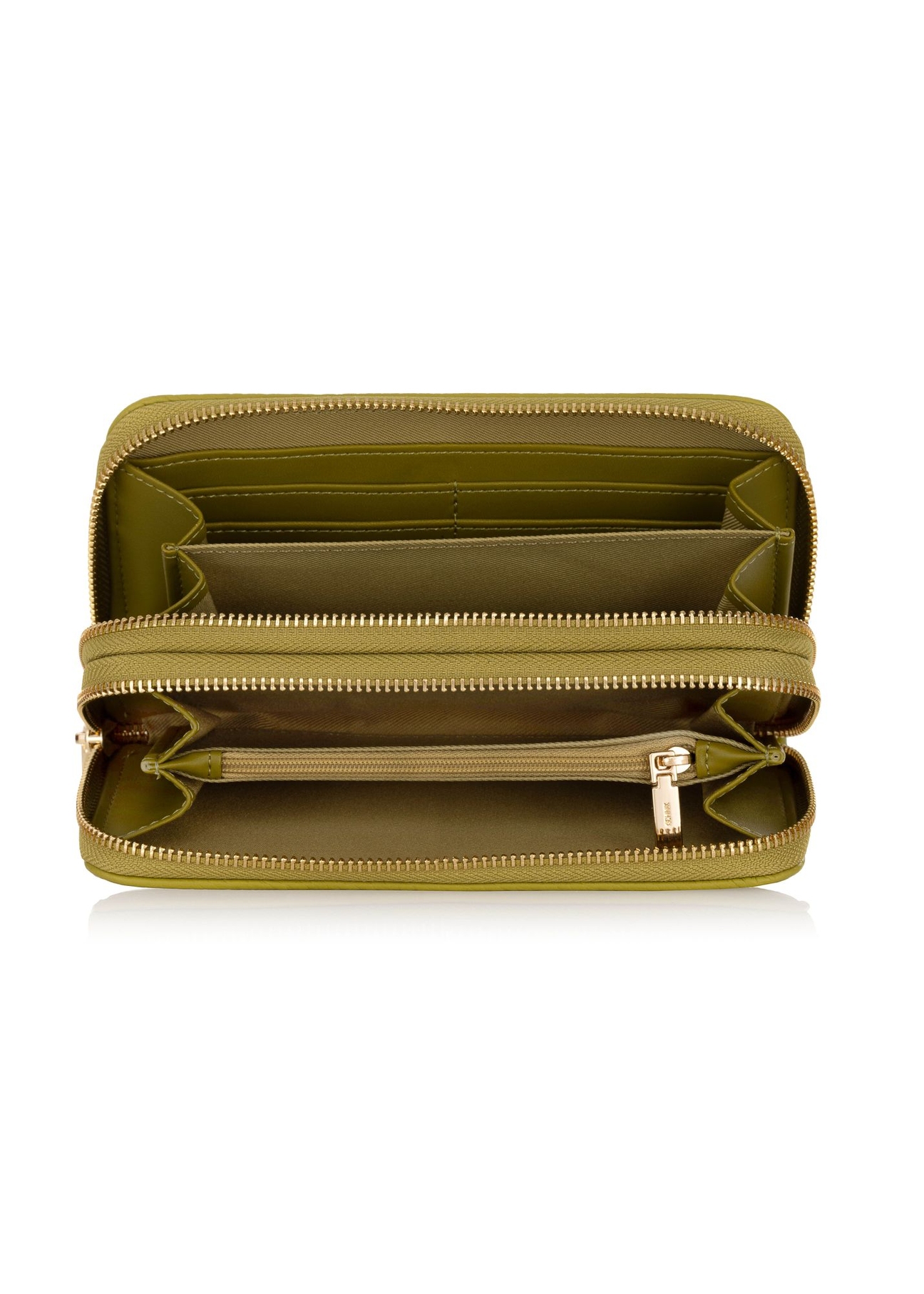 Women's two-compartment lime green wallet POREC-0376-84(W24)-06