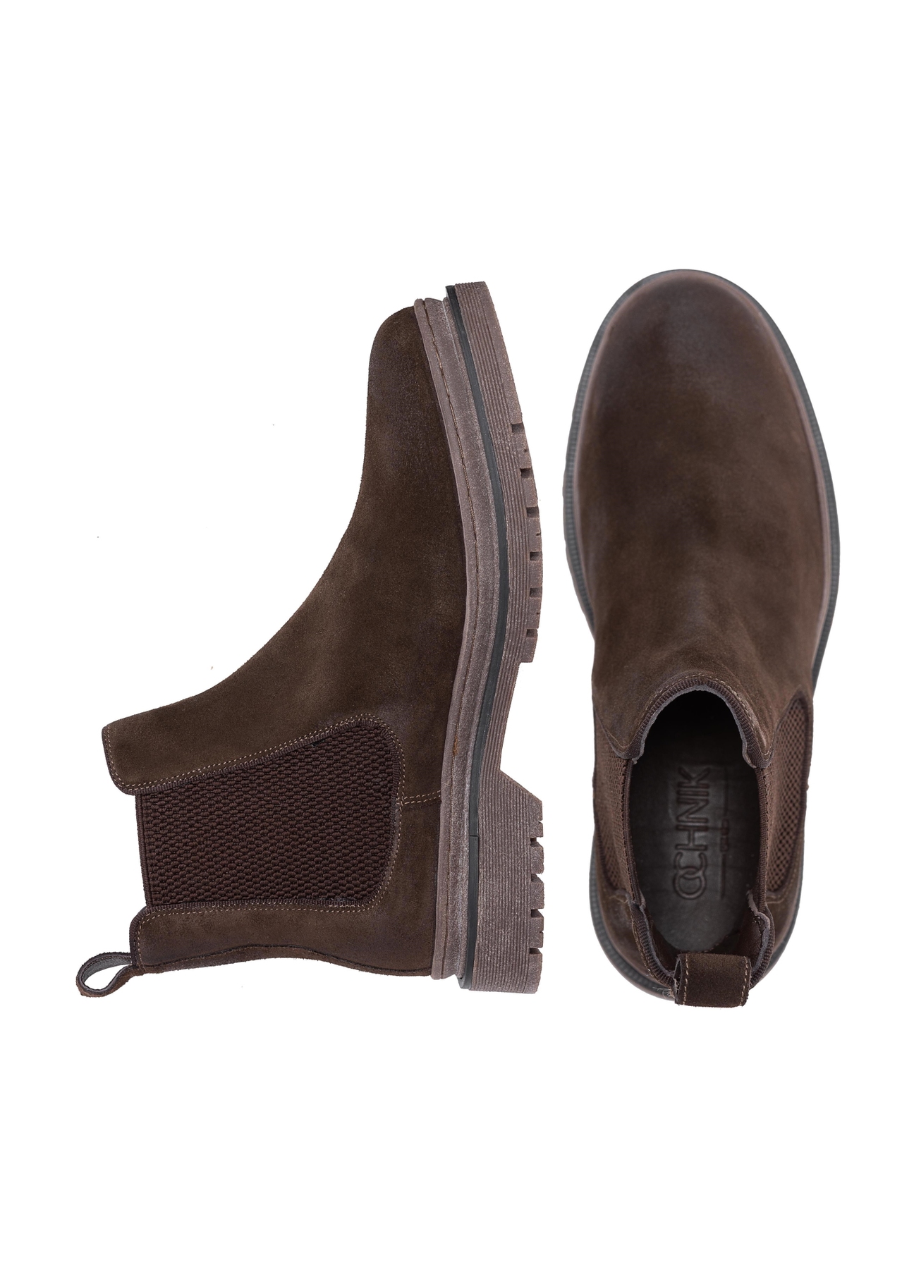 Brown leather men's slippers BUTYM-0445-90(Z23)-05