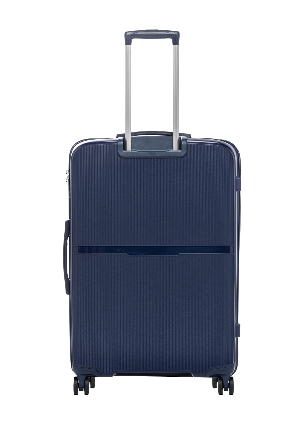 Large suitcase on wheels WALPP-0026-7D-28(W26), product view from the back on a white background.