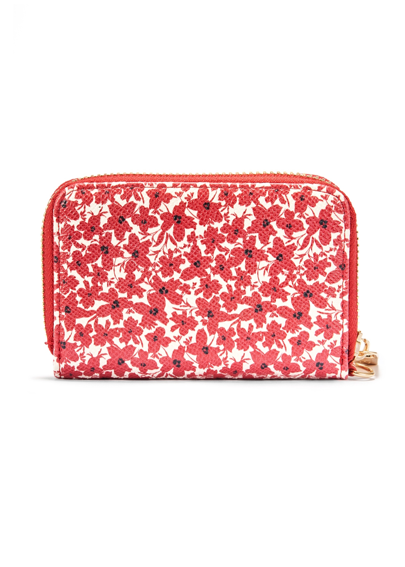 Small women's floral wallet POREC-0404-42(W25), back view of the product on a white background.