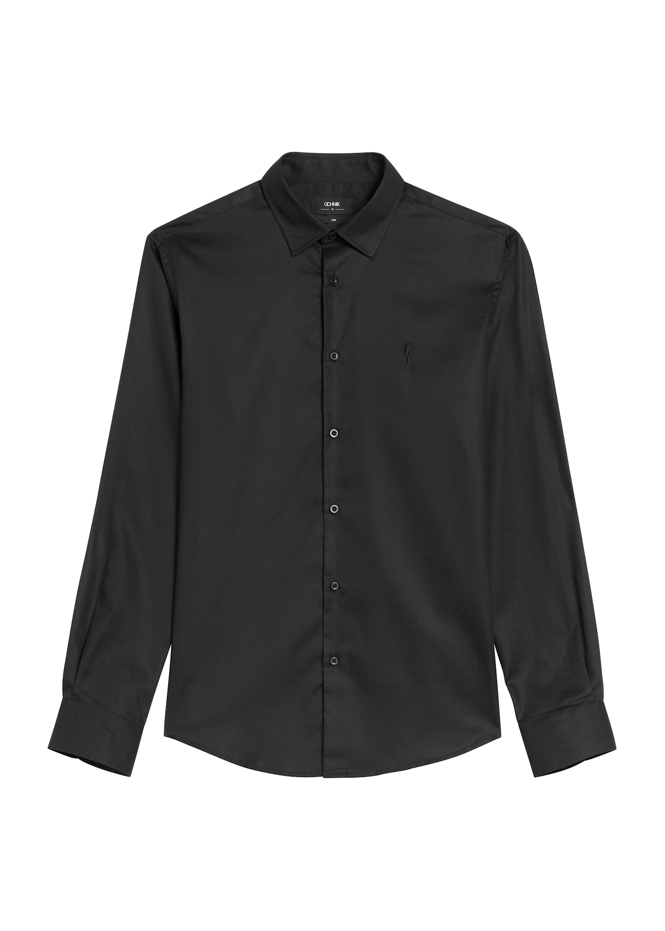 Black men's shirt KOSMT-0351-99(Z25), front product view on white background.