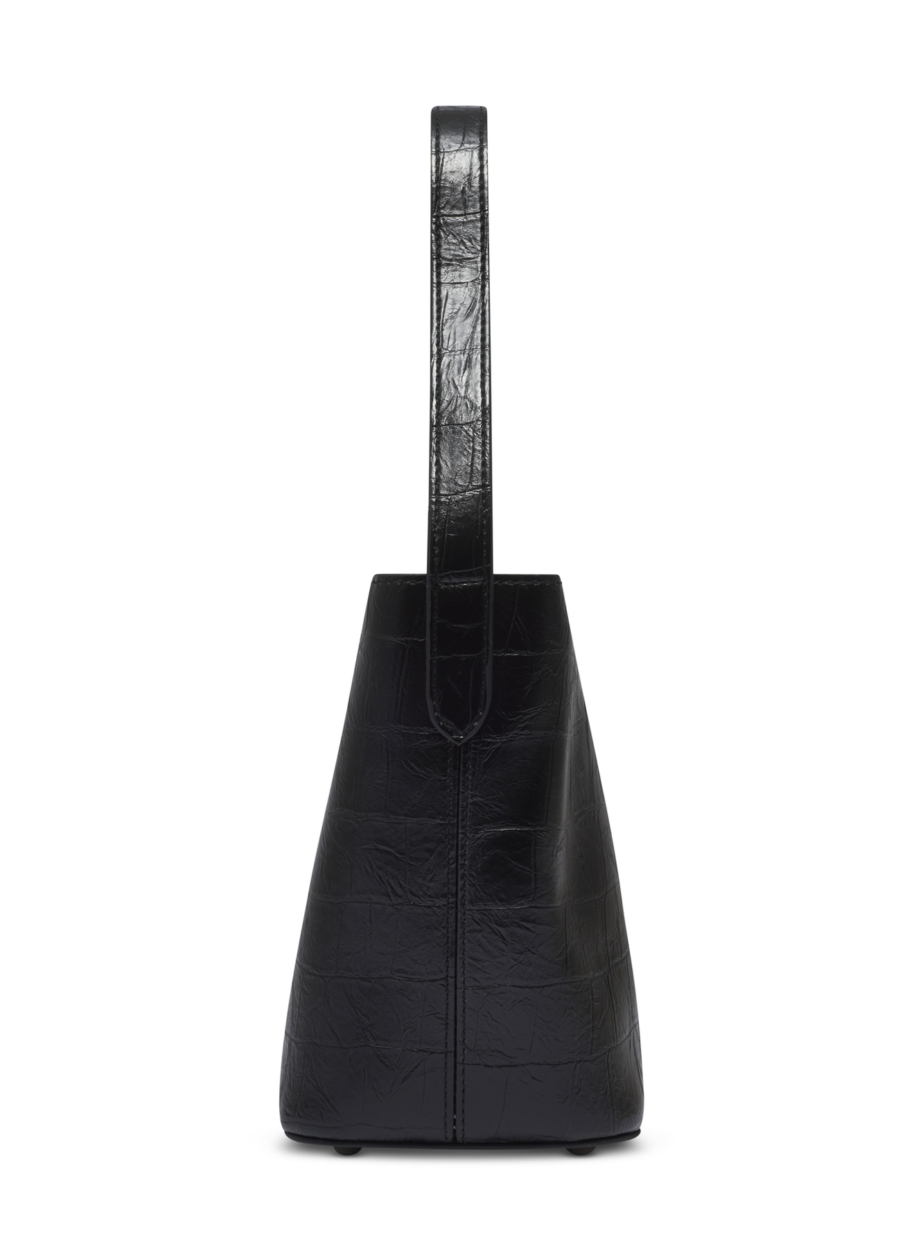 Black croco women's handbag TOREC-1305-9G(Z26). Side view on white background.