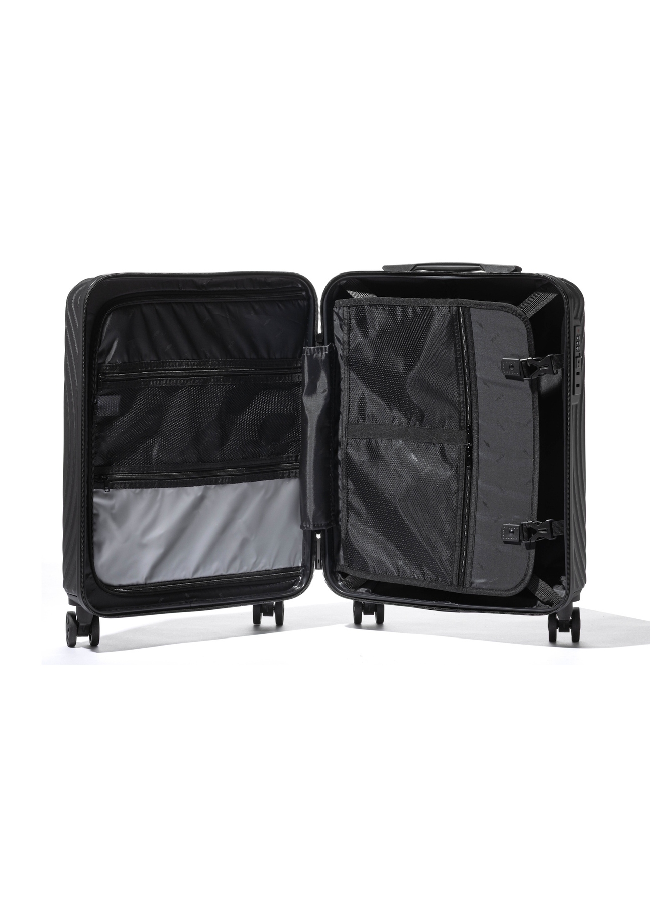 Small wheeled suitcase WALAB-0088-99-19(W26), interior view on a white background.
