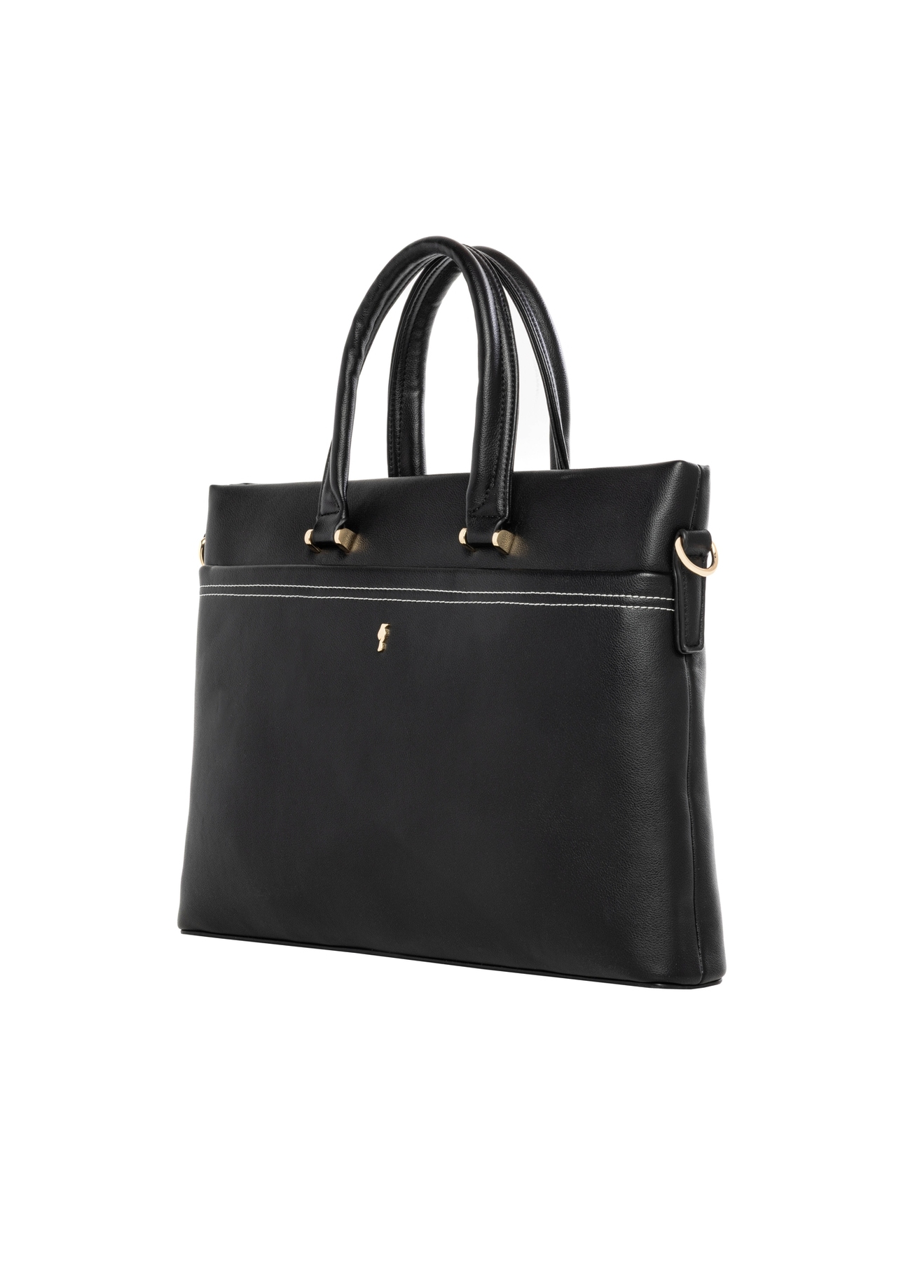 Black women's briefcase TOREC-1372-99(Z26) - diagonal product view, on a white background.