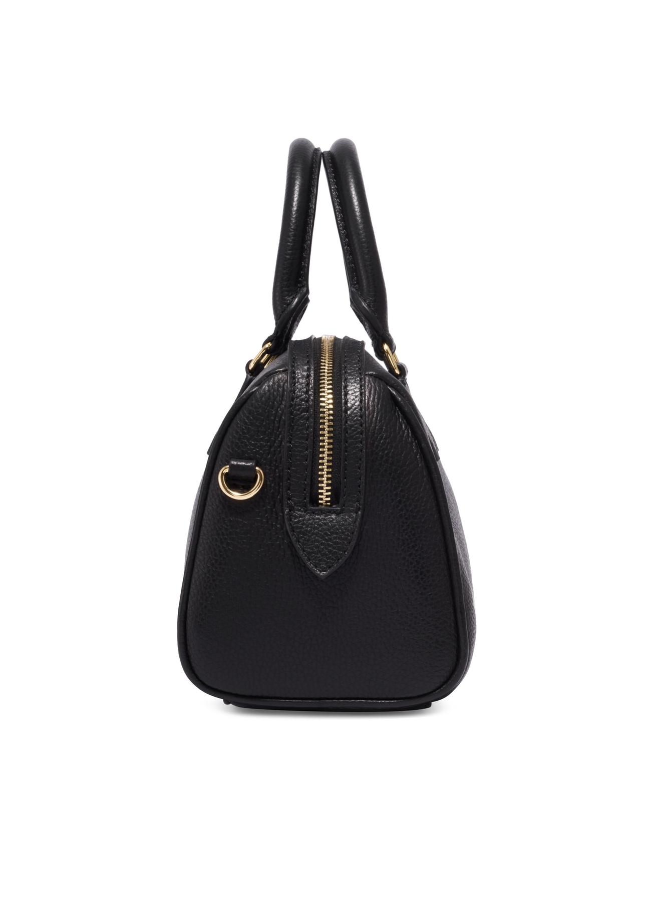 Black leather women's handbag TORES-1381-99(Z26), side view of the product on a white background.