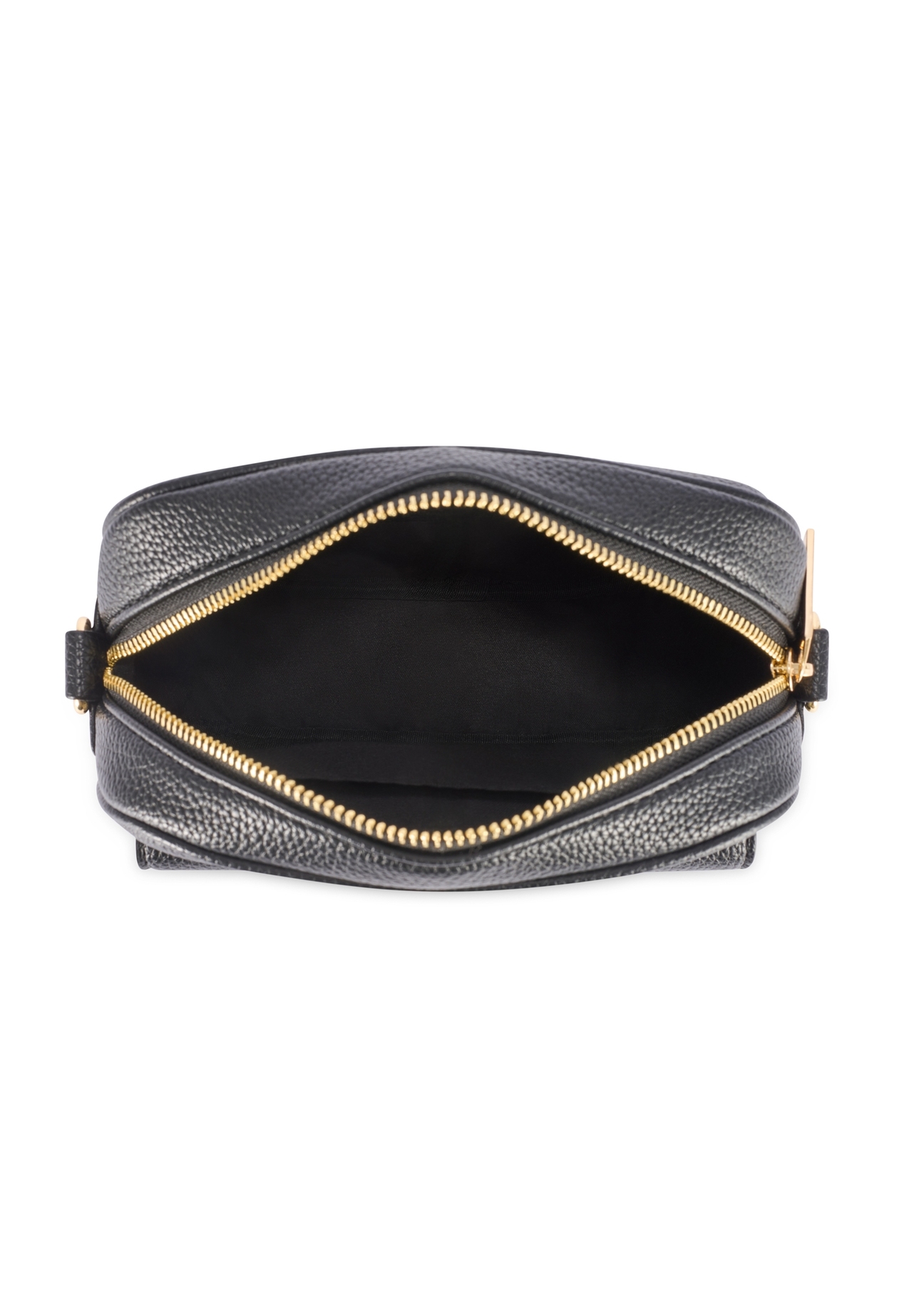 Small black women's handbag TOREC-1174-99(W26), product view inside on white background.