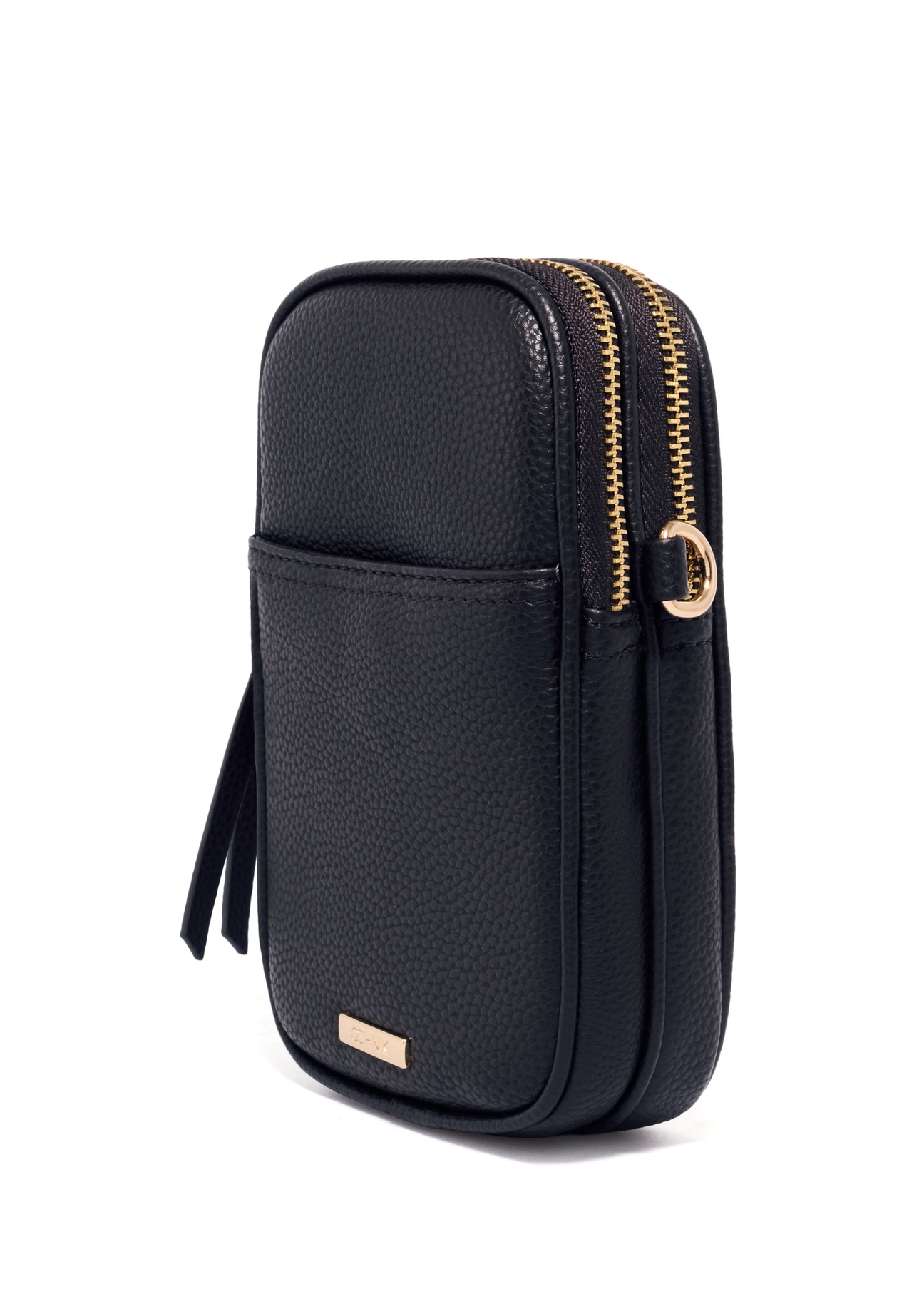 Black mini women's phone bag TOREC-1368-9I(Z26), diagonal product view on a white background.