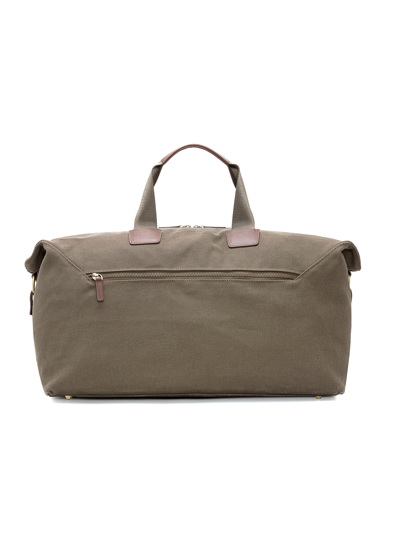 Khaki travel bag TORMN-0372-55(Z25), product view from the back on a white background.