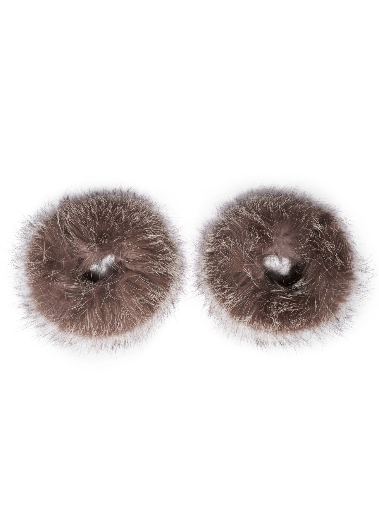 Natural fox fur cuffs MANDF-0005-1L(Z26) - product view from above, on a white background.
