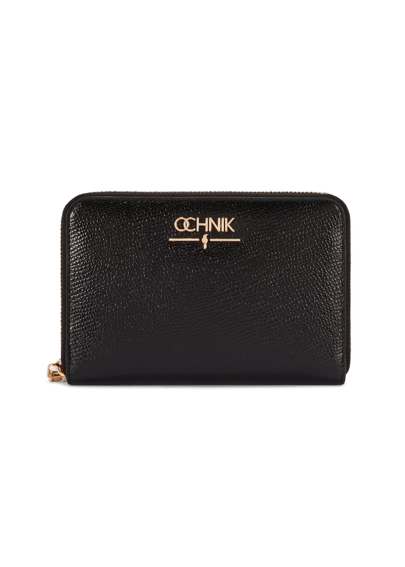 Black medium women's leather wallet PORES-0931A-99(Z25), front product view on white background.