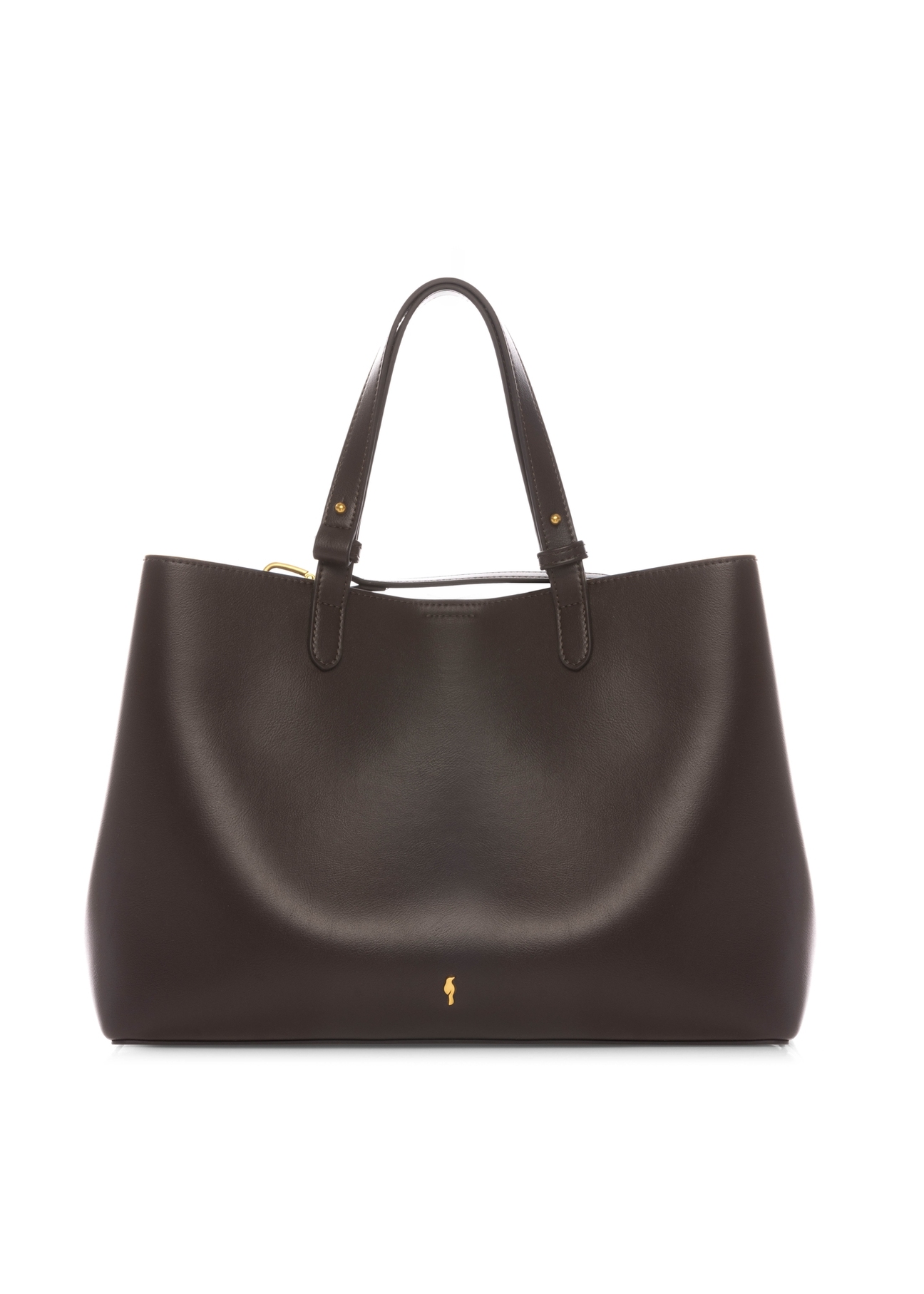 Brown women's shopper handbag TOREC-1240-1H(W26), front product view on white background.