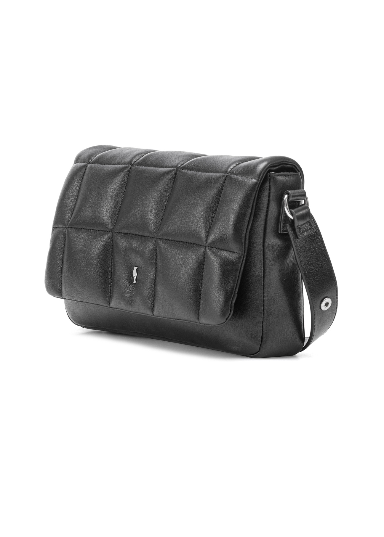 Black leather handbag TORES-1197-99(Z25), diagonal view of the product on a white background.