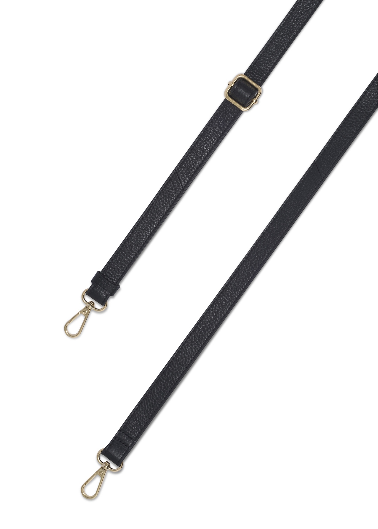 Small women's leather handbag in black color TORES-1341-9I(Z26), view of the product strap on a white background.