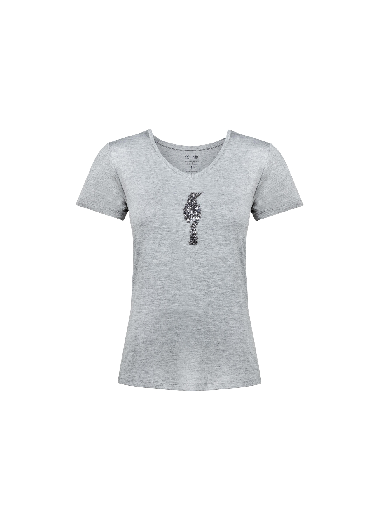 Grey Women's T-shirt with oriole TSHDT-0080-91(Z21)-04
