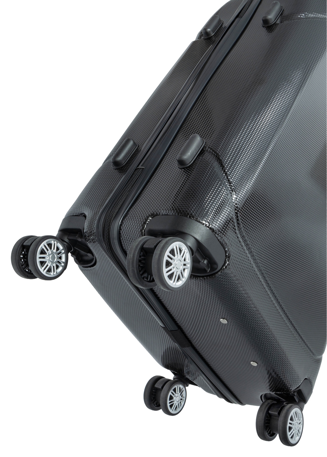 Medium suitcase on wheels WALPC-0014-99-24(W26), view of the product wheels on a white background.