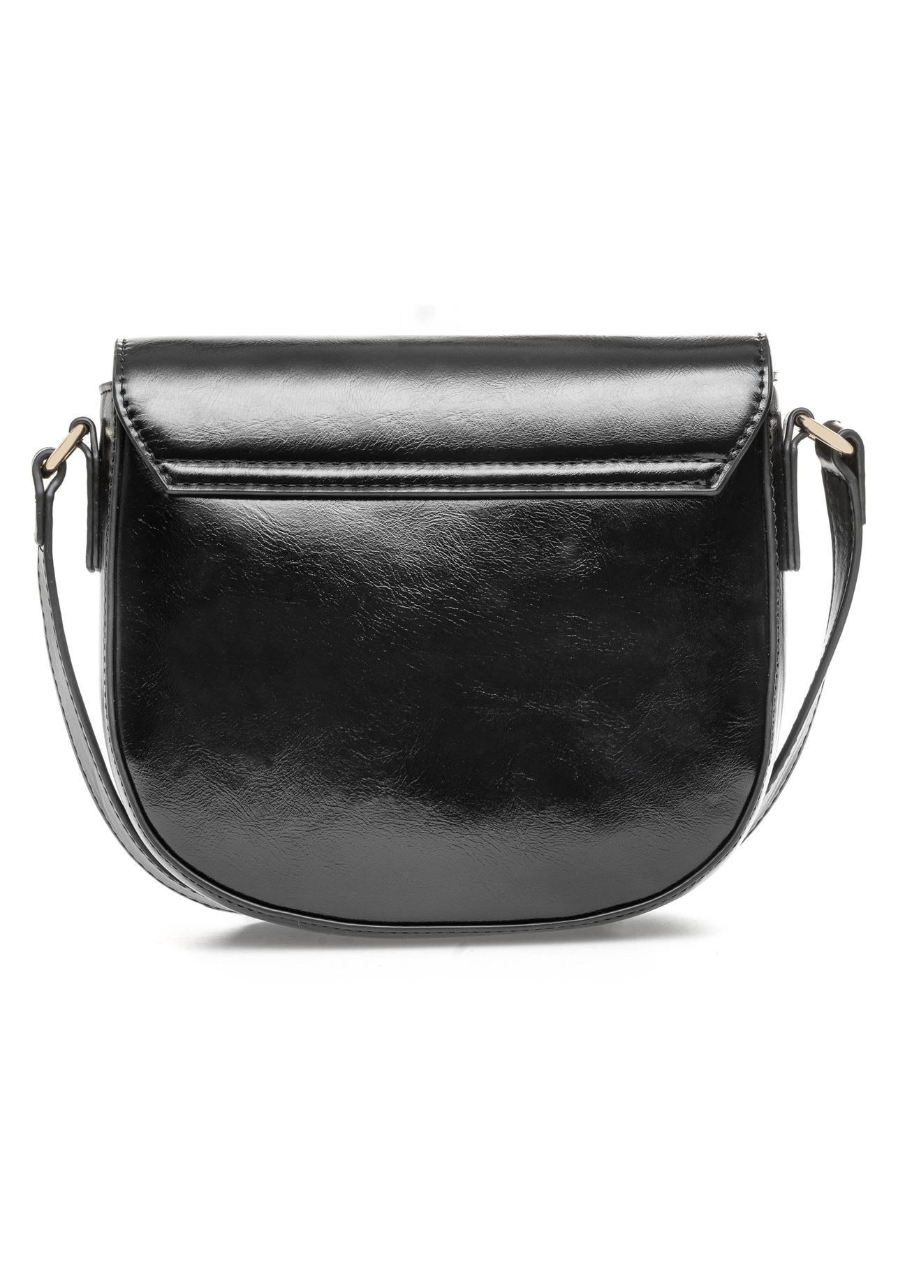 Black women's shoulder bag TOREC-1048-99(Z25), visible product from the back, view on a white background.