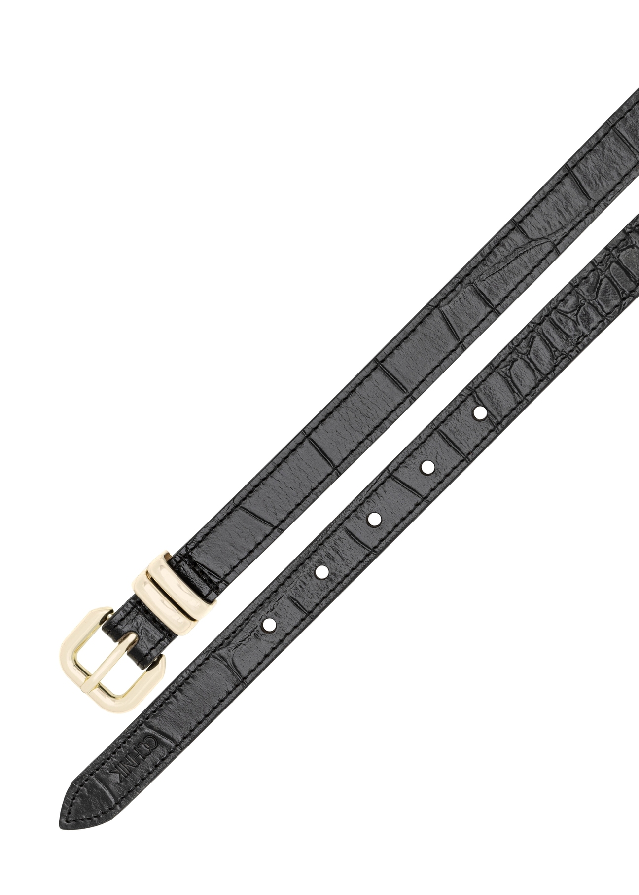 Black croco leather women's belt PASDS-0321-9G(W26)