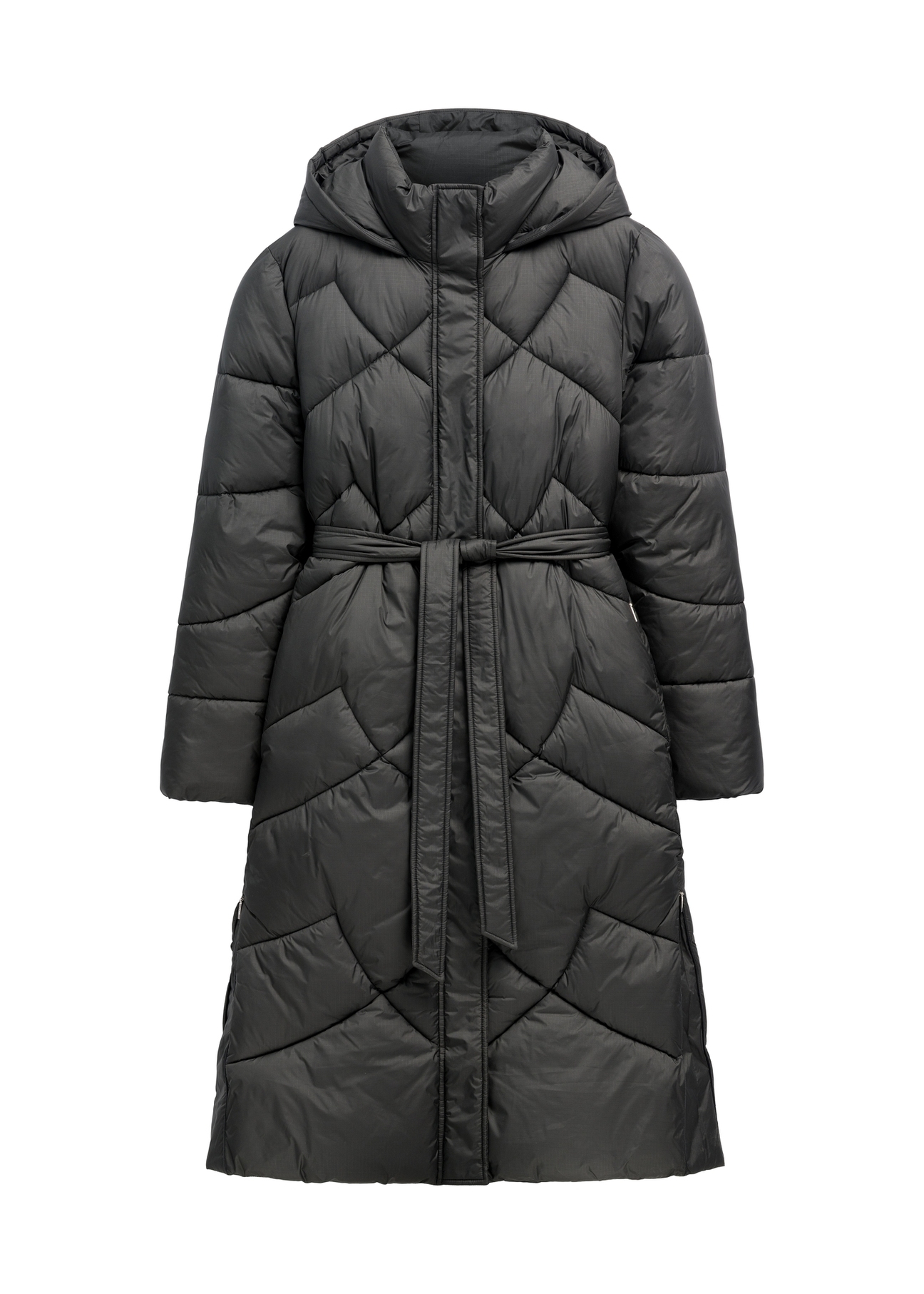 Long black women's jacket KURDT-0701-99(Z26)