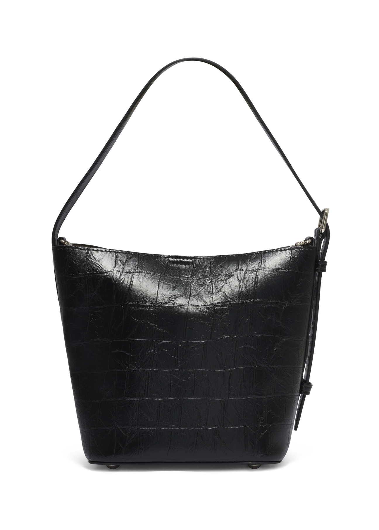 Black croco women's handbag TOREC-1305-9G(Z26). Back view on white background.