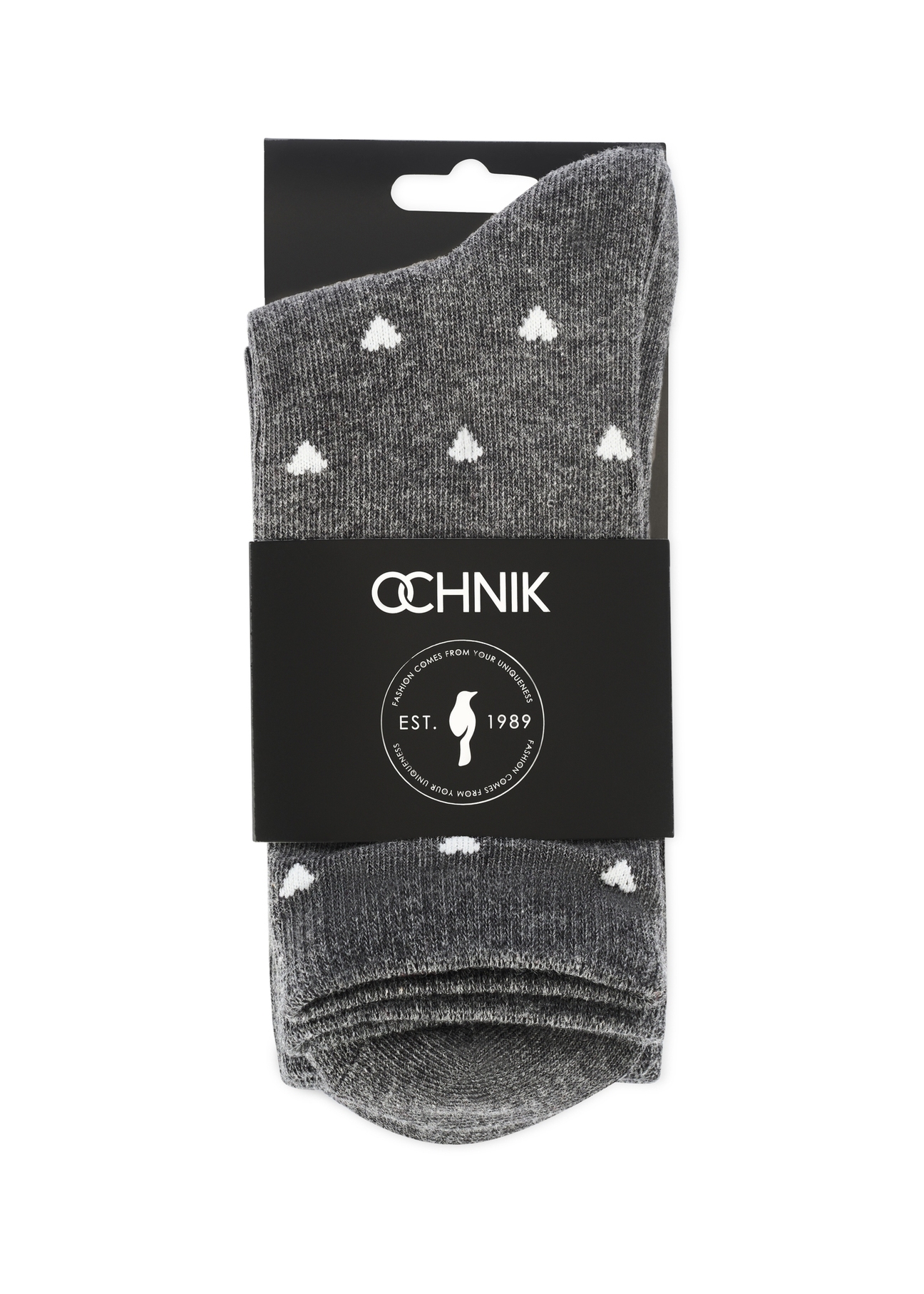 Set of gray women's socks ZESDT-0033-91(Z25), view of the product in the packaging on a white background.