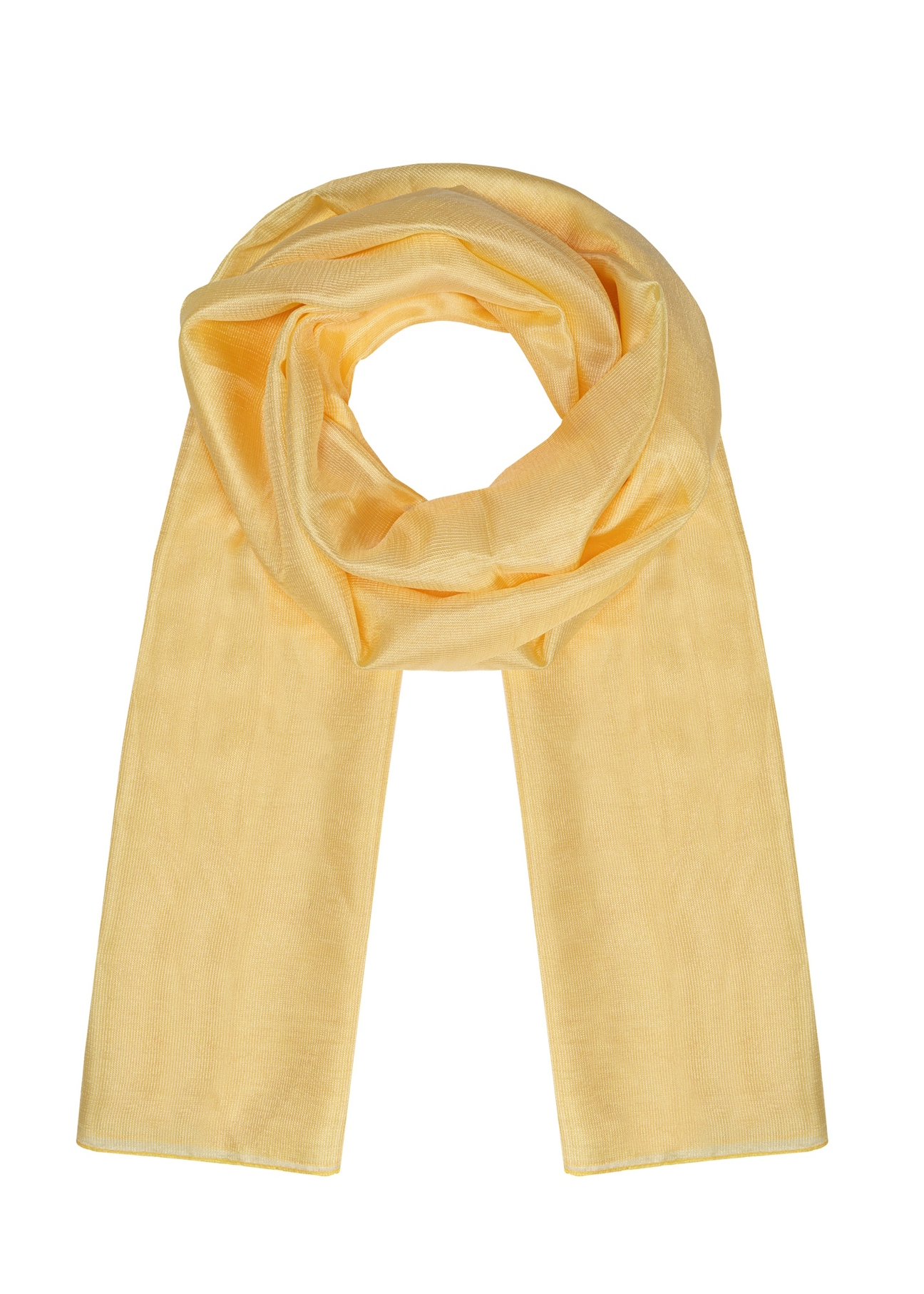 Yellow thin women's scarf SZADT-0197-21(W25)-01
