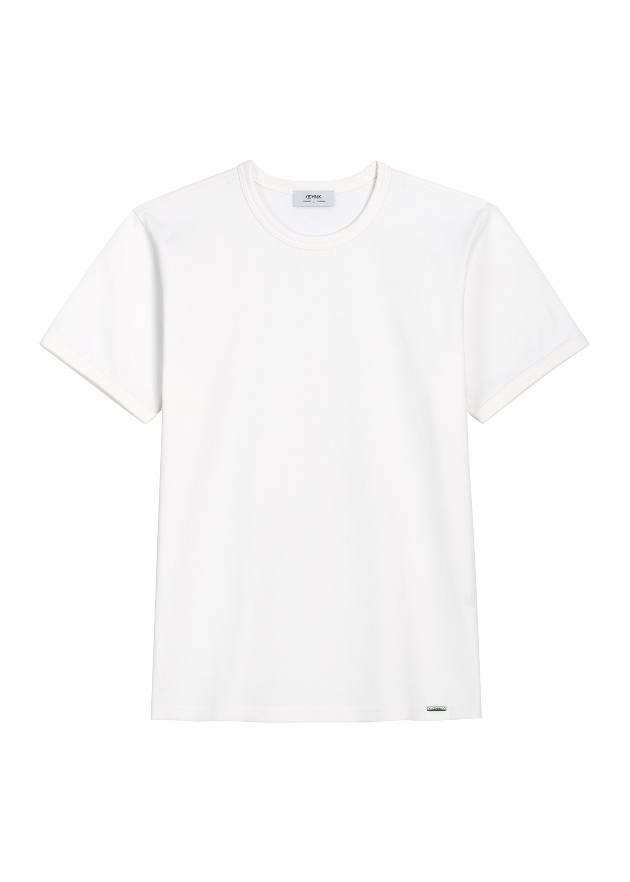 Men's white cotton T-shirt TSHMT-0153-0A(Z26) - front product view, on a white background.
