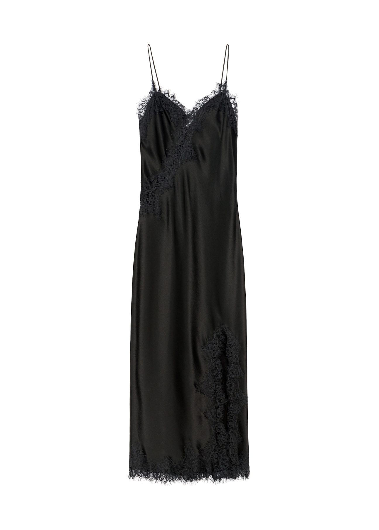 Black midi dress with lace SUKDT-0289-99(Z26)