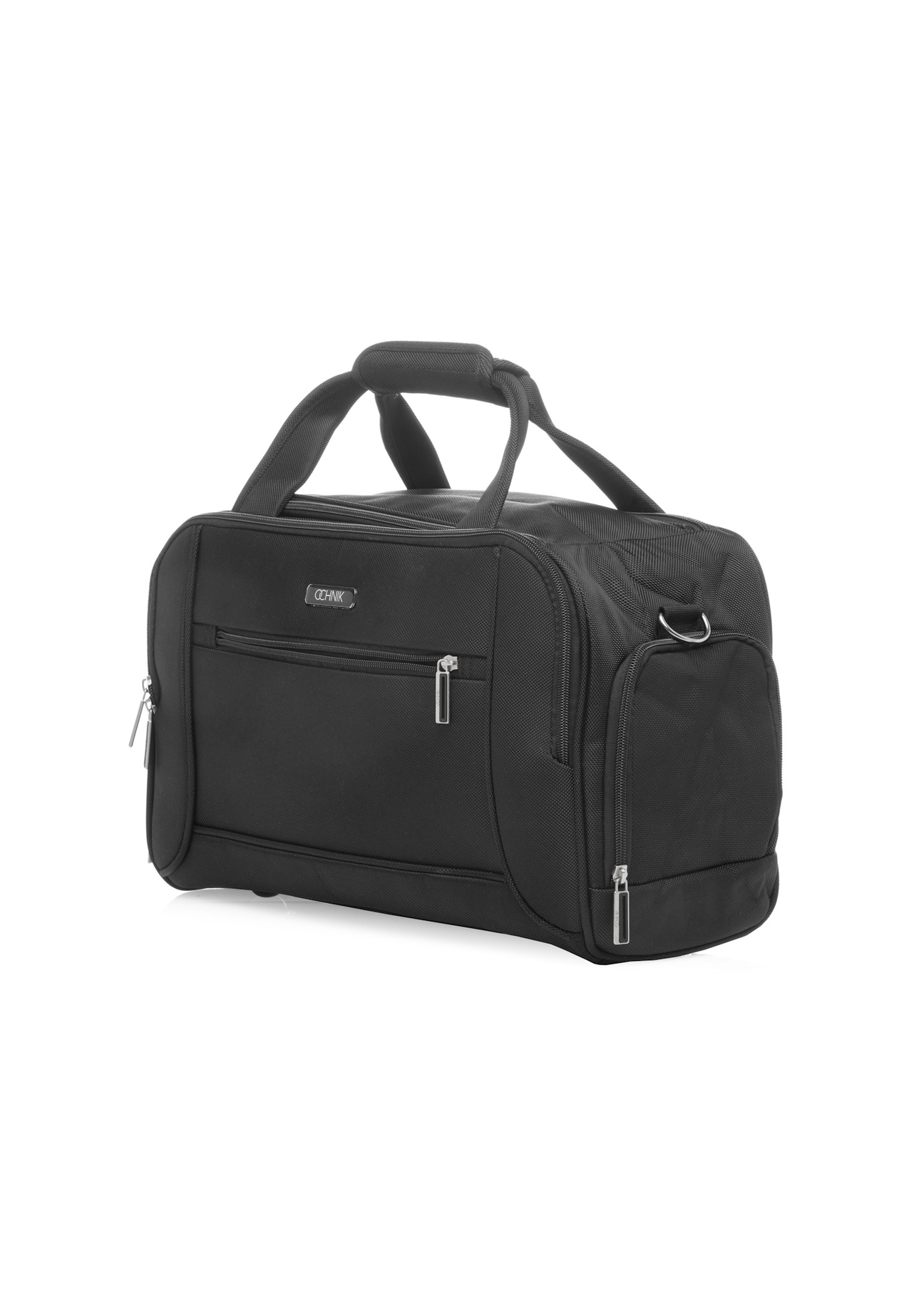Black men's nylon bag TORMN-0420-99(W26), diagonal product view on white background.