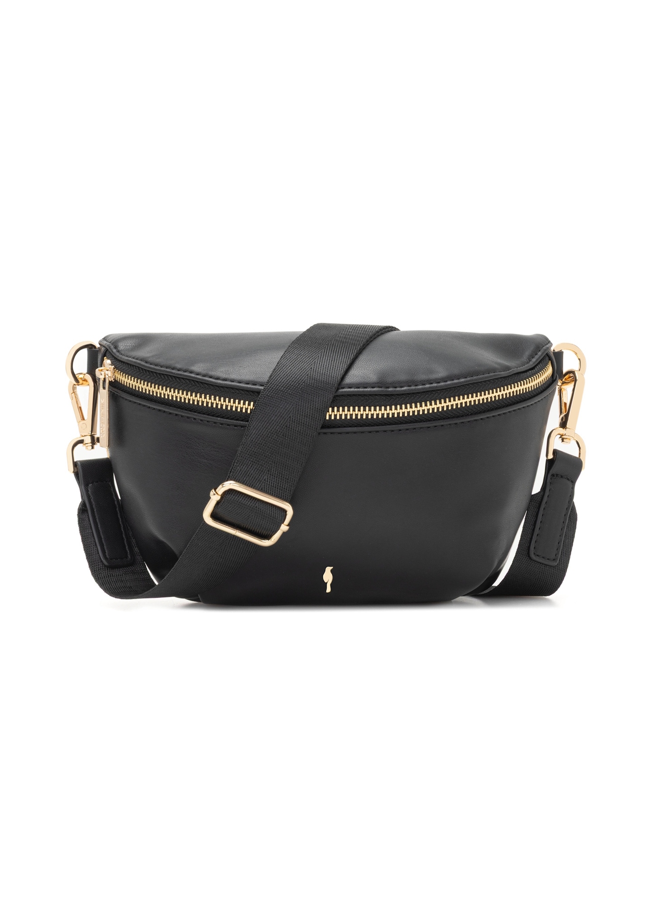 Black women's waist bag TOREC-1119-99(W26), front product view on white background.