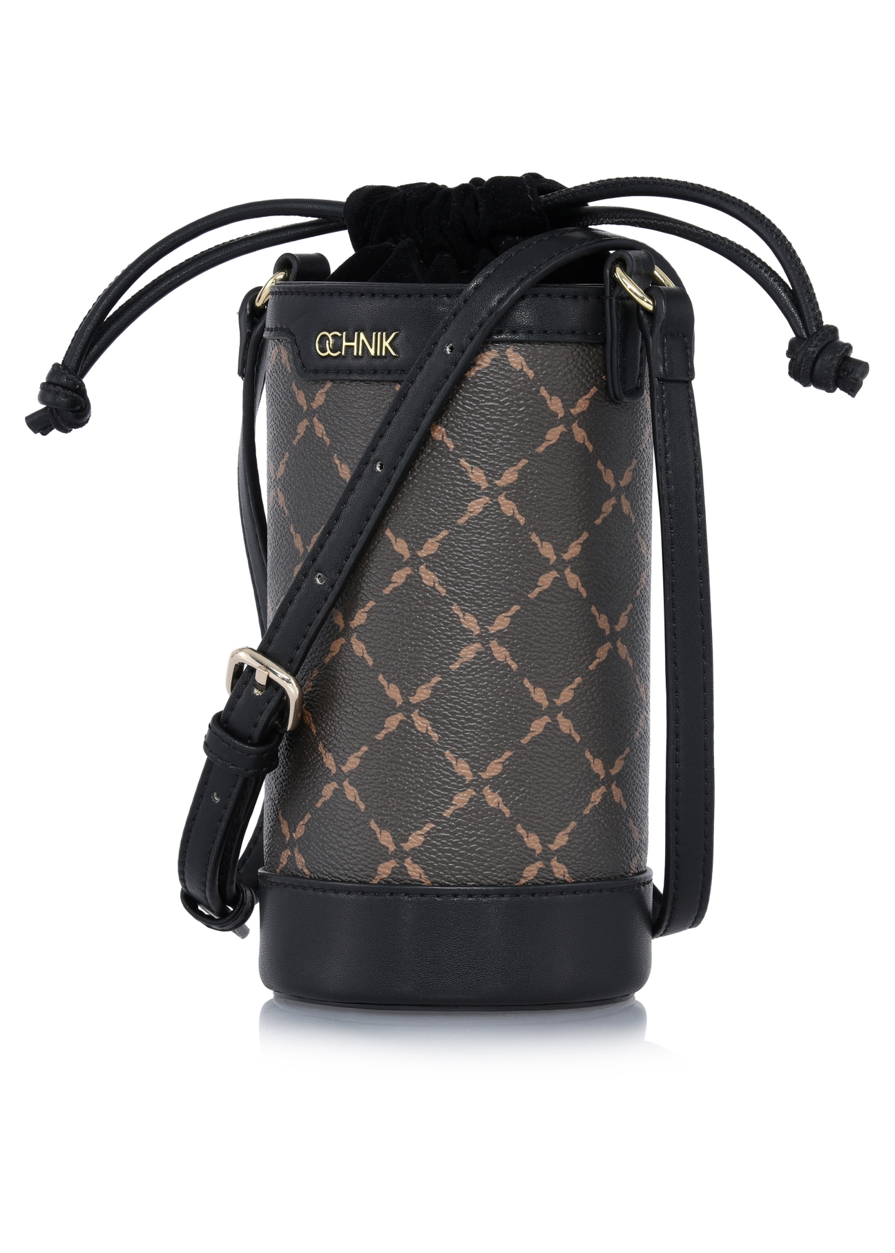 Brown women's handbag with monogram TOREC-0895-98(W24)-02