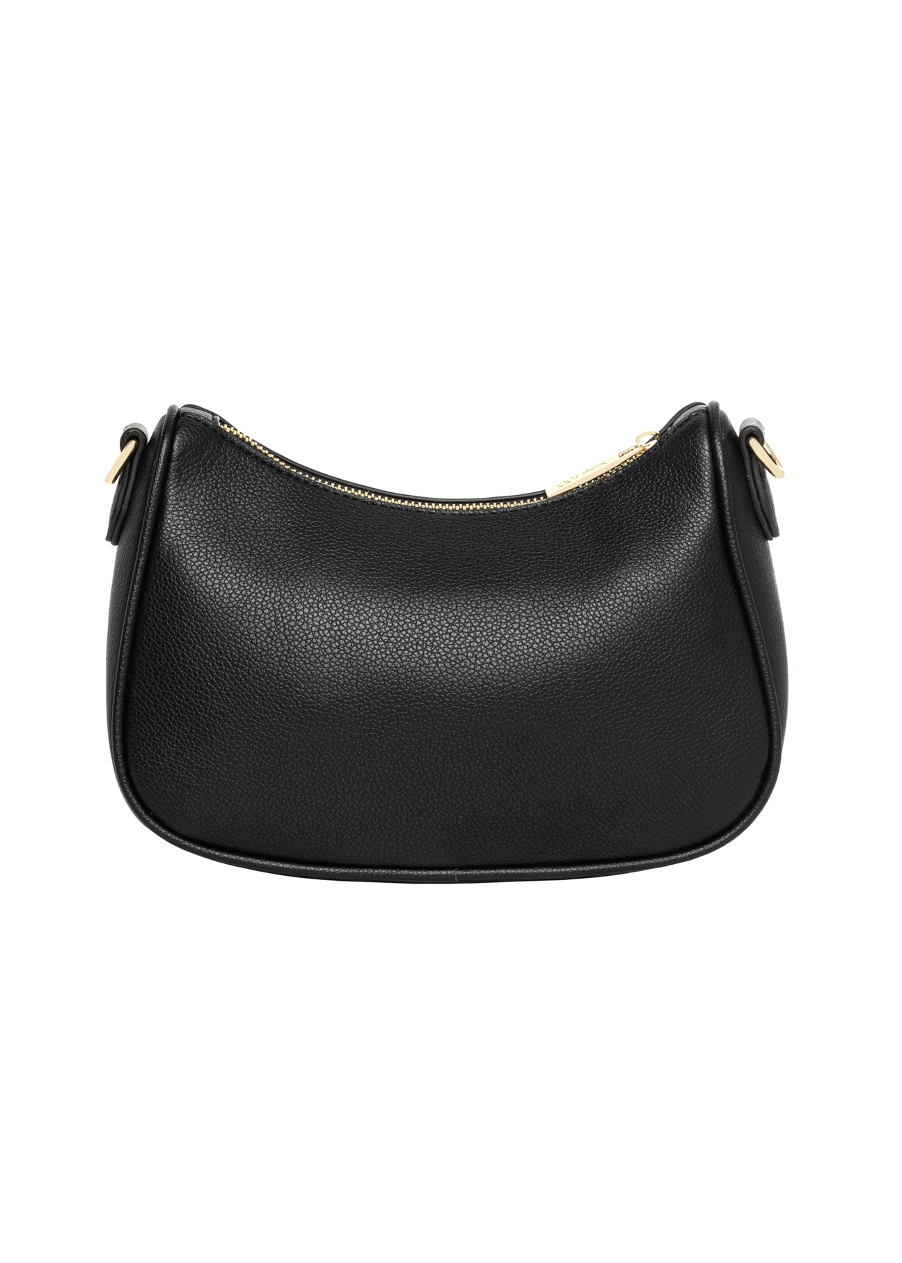 Black imitation leather handbag TOREC-1265-9I(Z26), product view from the back on a white background.