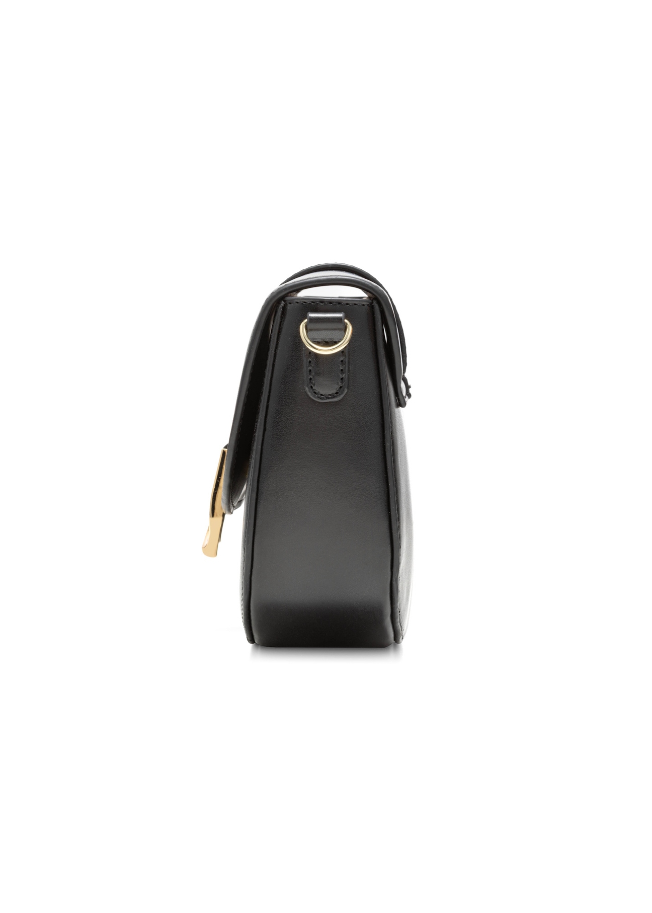 Black classic women's handbag TOREC-0879B-99(Z25), side product view on white background.