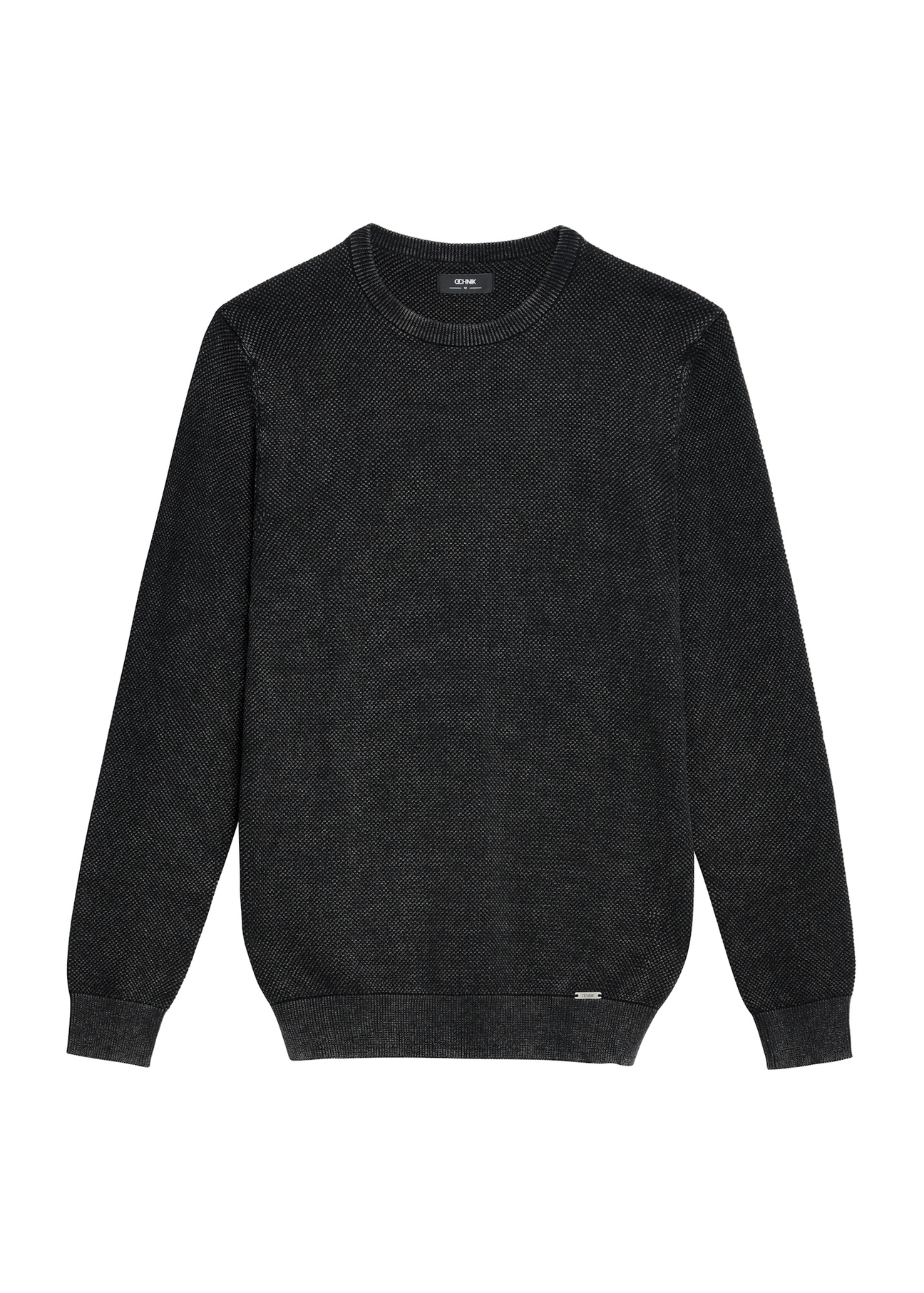 Men's black sweater SWEMT-0181-99(Z25), front product view on white background.