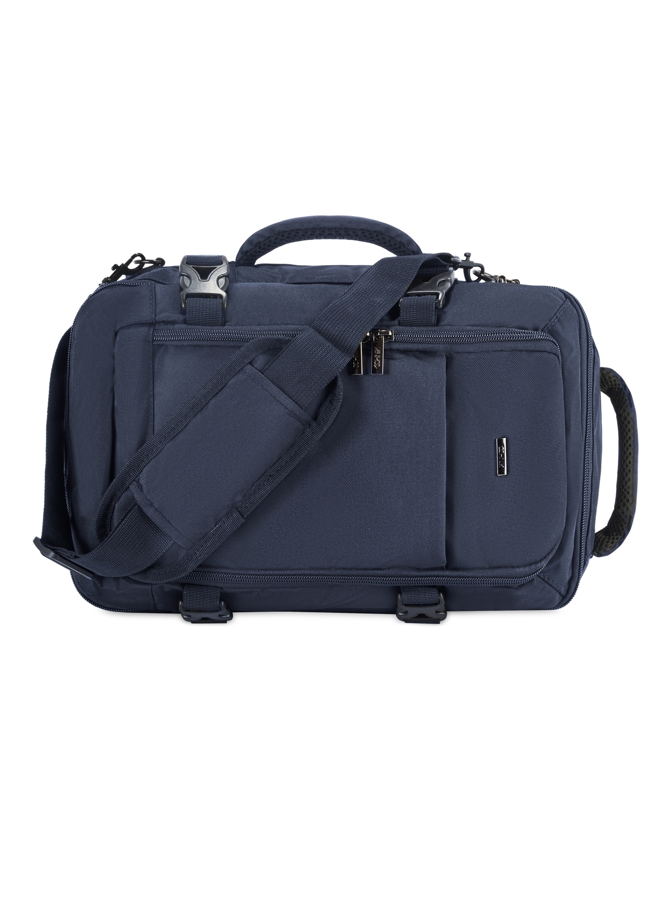 Navy blue airplane backpack PLCMN-0017-69(Z25), side view of the product on a white background.