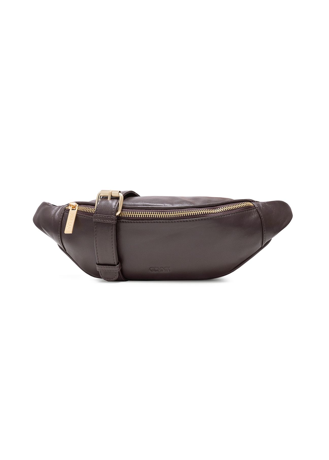 Brown women's waist bag TORES-1137A-89(Z25), front product view on white background.