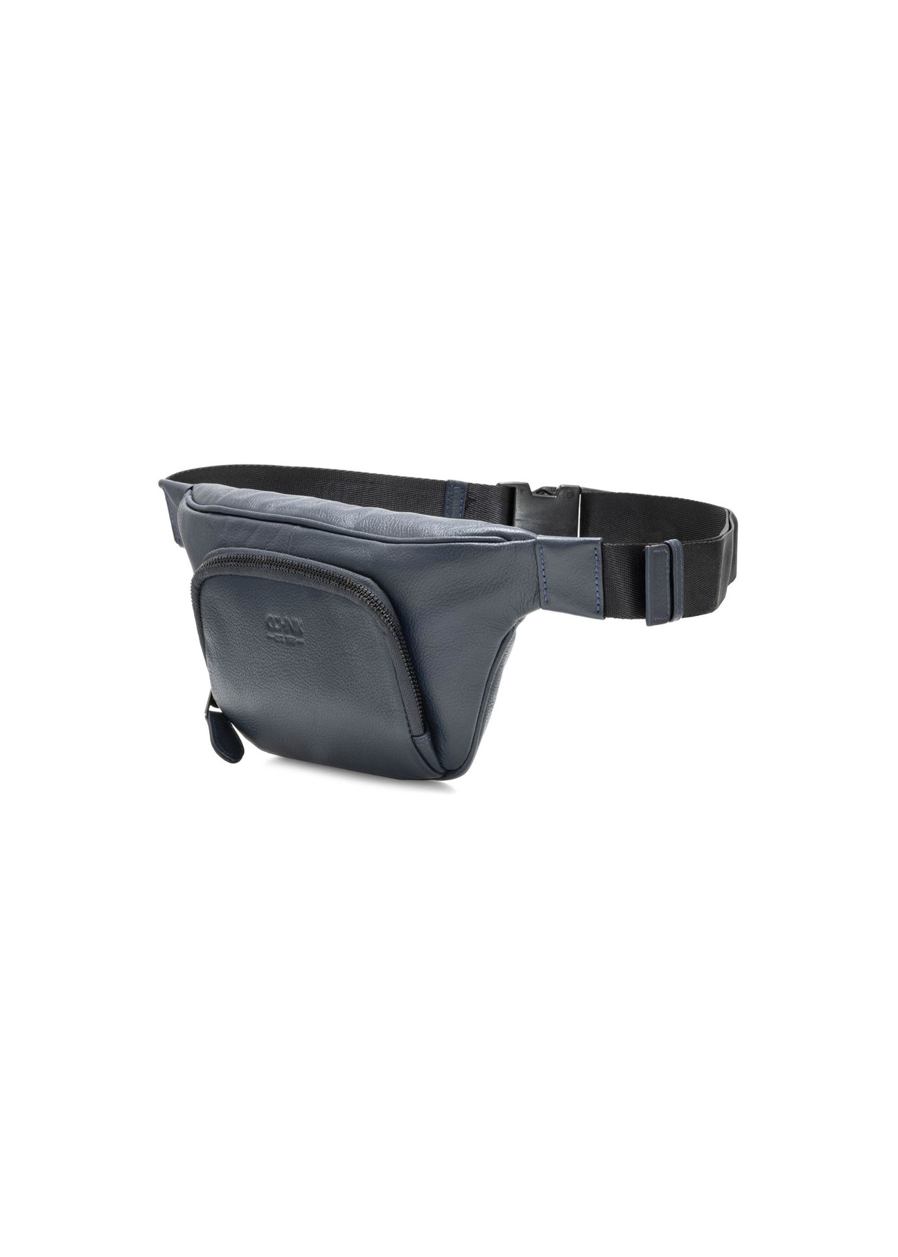 Men's navy blue leather zippered kidney TORMS-0280A-69(W24)