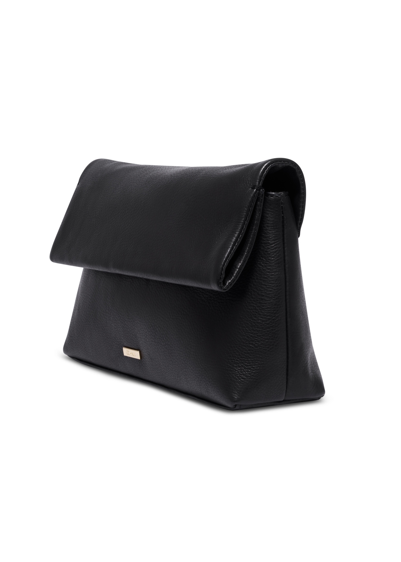 Women's leather handbag in black color TORES-1375-99(Z26), diagonal product view on a white background.