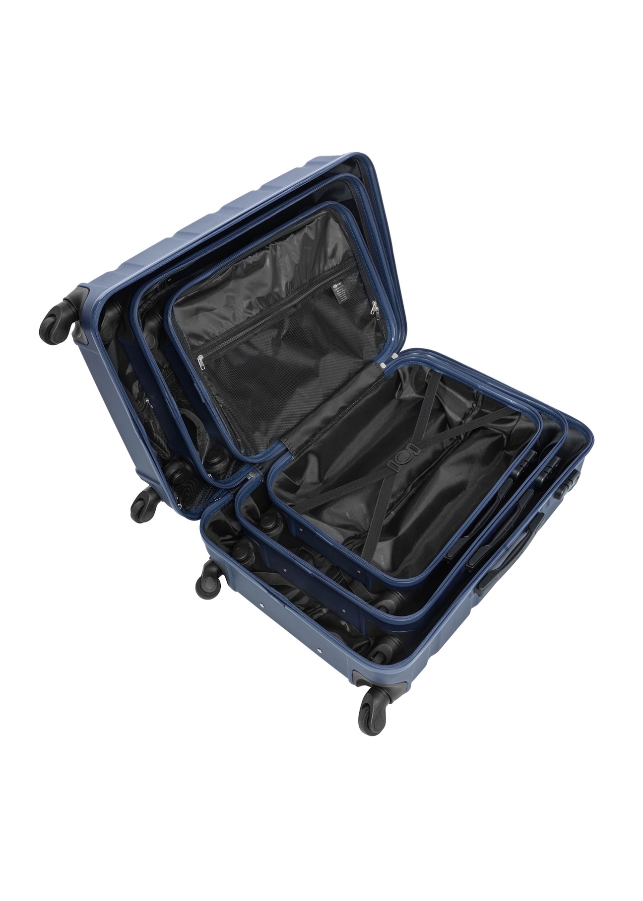 Set of 19'/24'/28' trolley suitcases WALAB-0077-7D(W26), product view inside on white background.