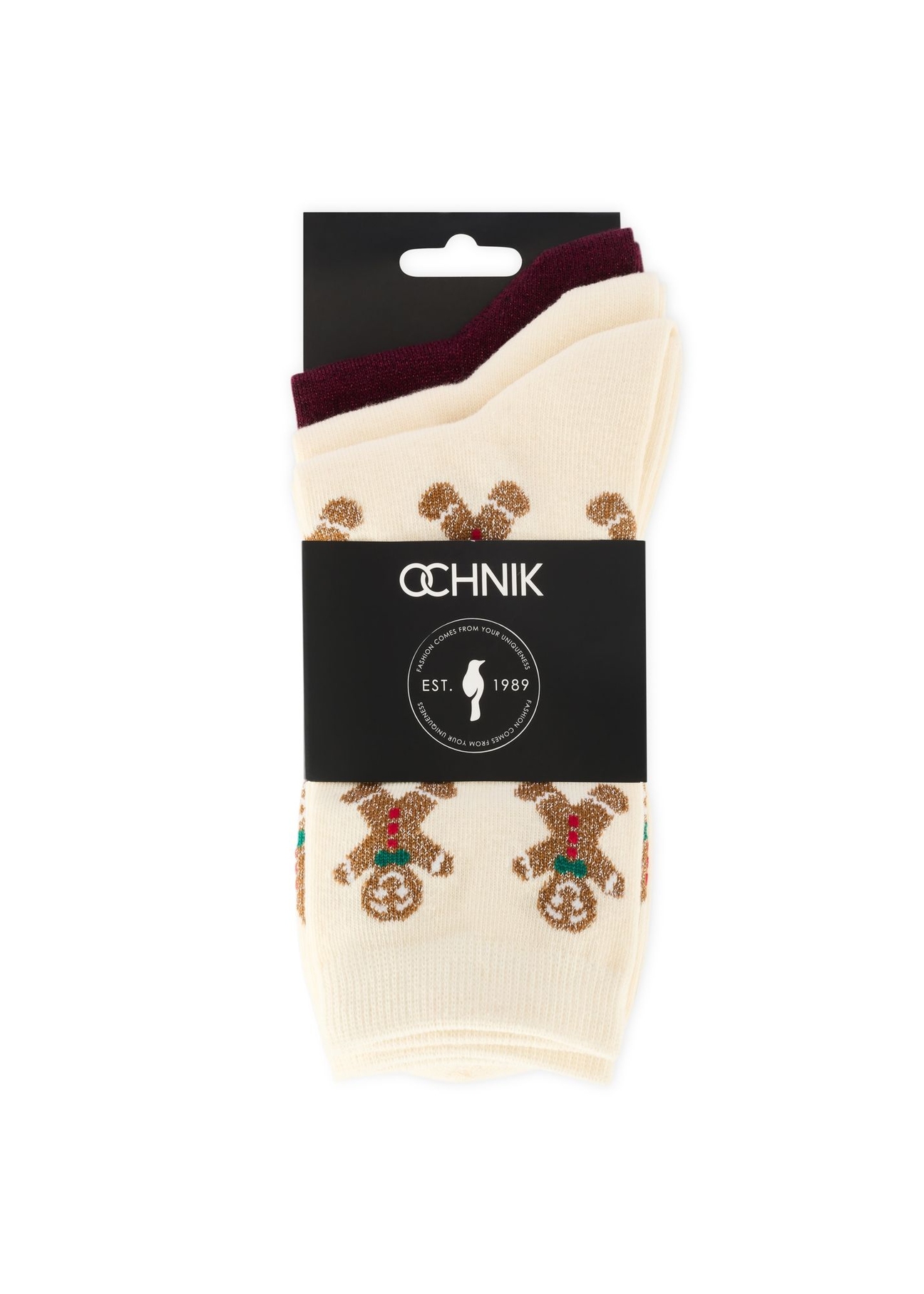 Set of women's Christmas socks ZESDT-0035-15(Z25), view of the product in the packaging on a white background.