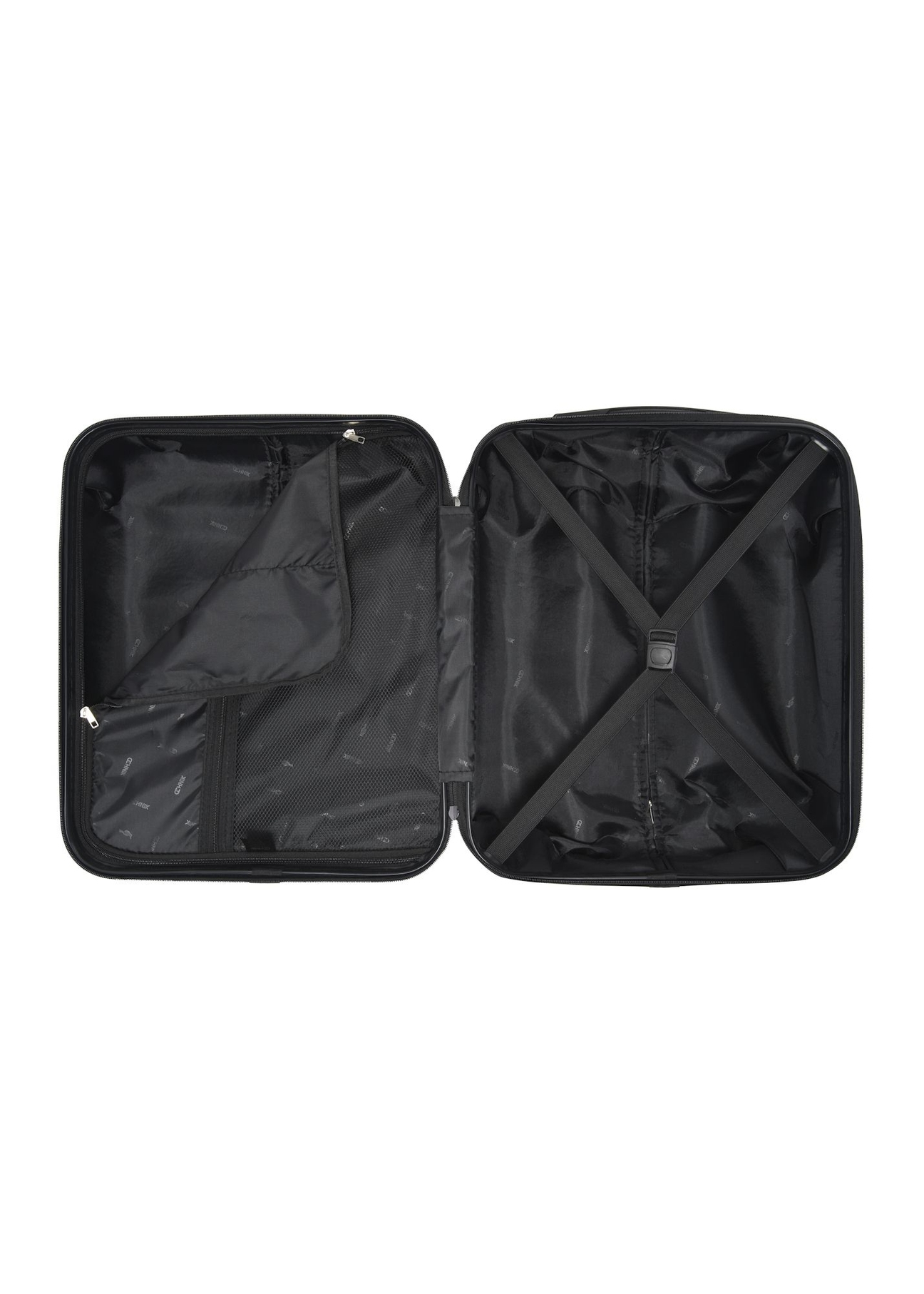 Small suitcase on wheels WALAB-0067-0X-19(W26), product view inside on white background.