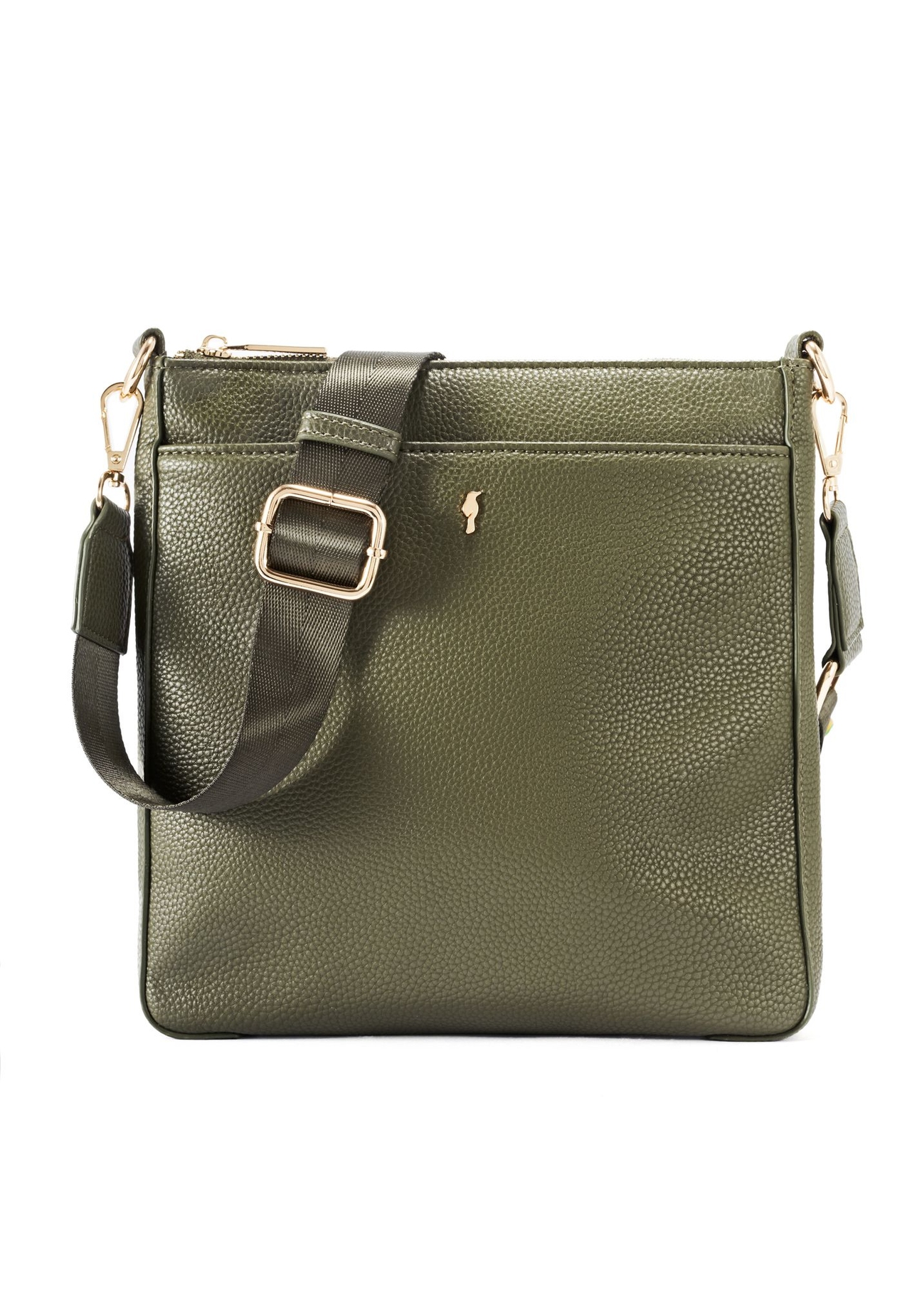 Women's khaki shoulder bag TOREC-0708B-55(Z25), product view from the front on a white background.