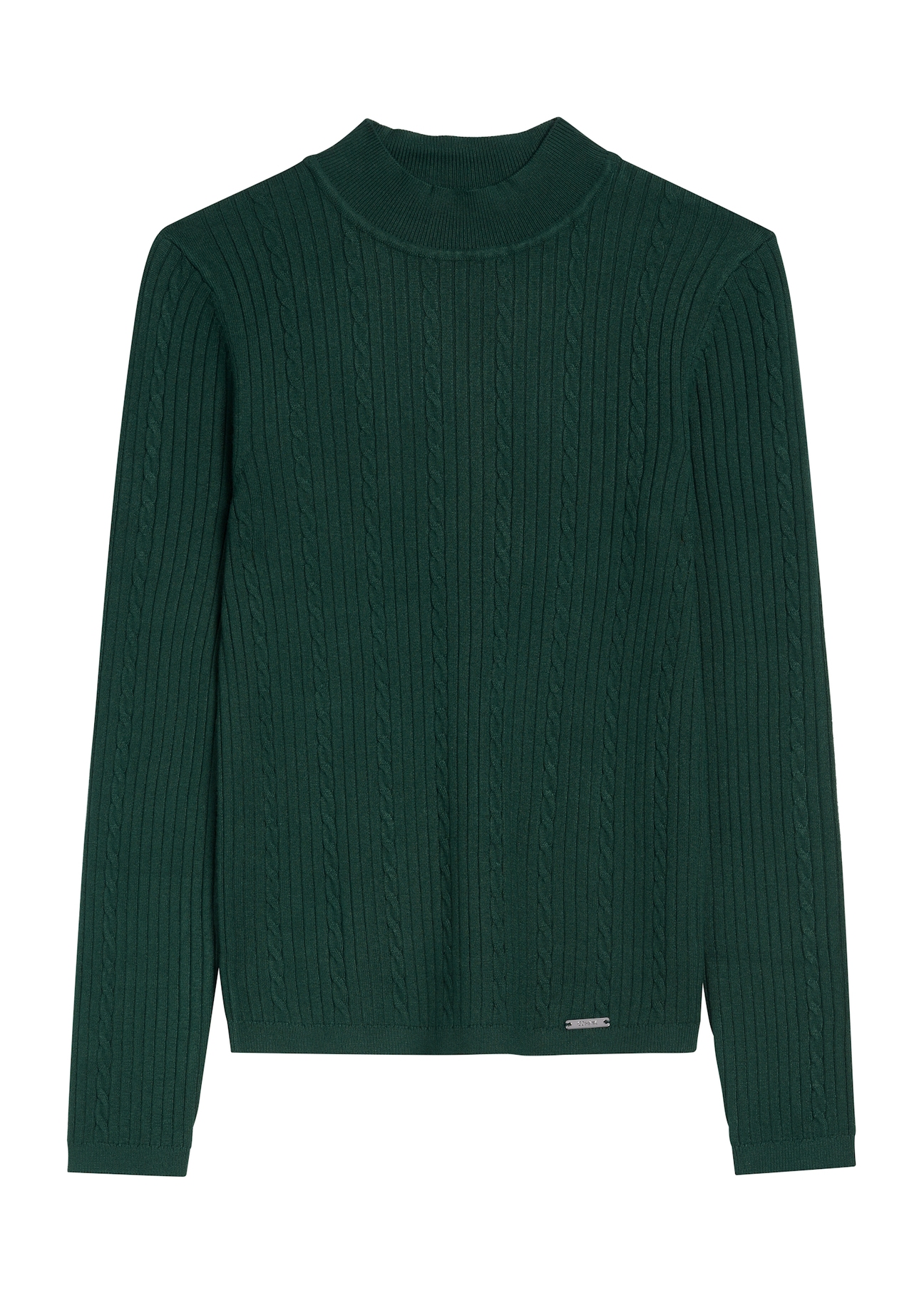 Dark green women's blouse LSLDT-0049-54(Z25), product view from the front on a white background.