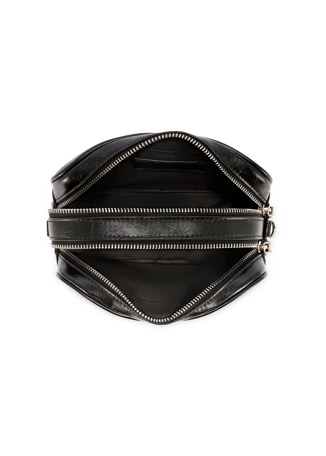 Medium black women's handbag TOREC-1121-9F(W26), product view inside on white background.