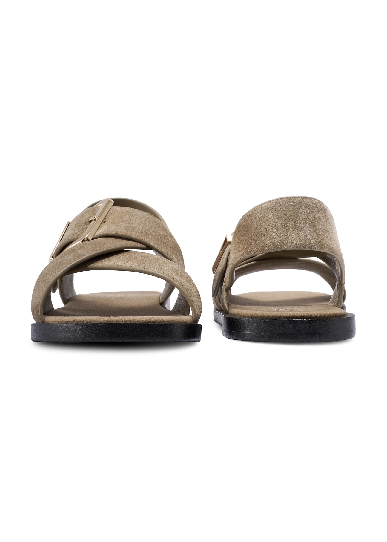 Women's suede sandals in cool beige BUTYD-1238-1K(W26)