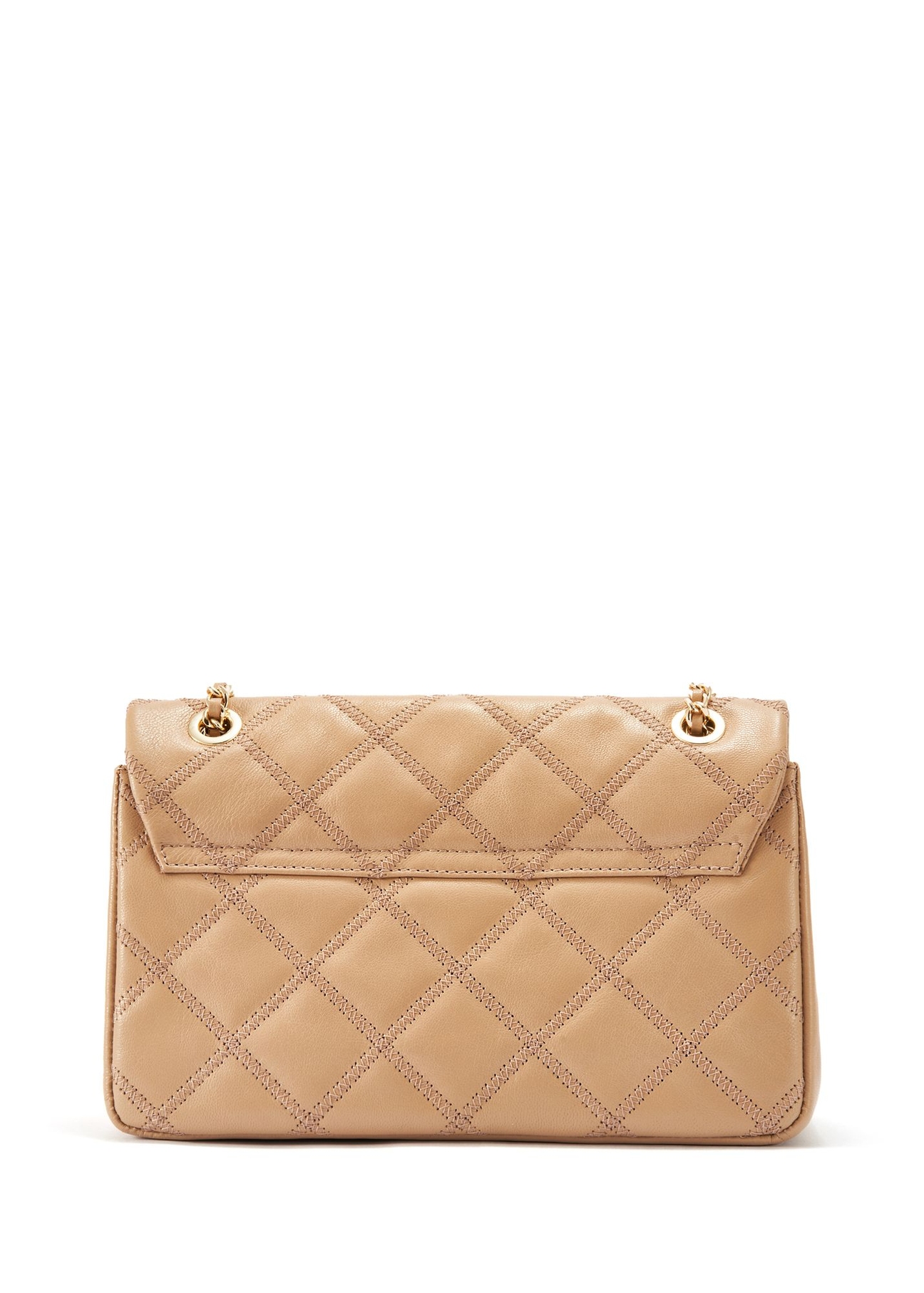Beige leather women's handbag with chain TORES-1110-81(W25)-03